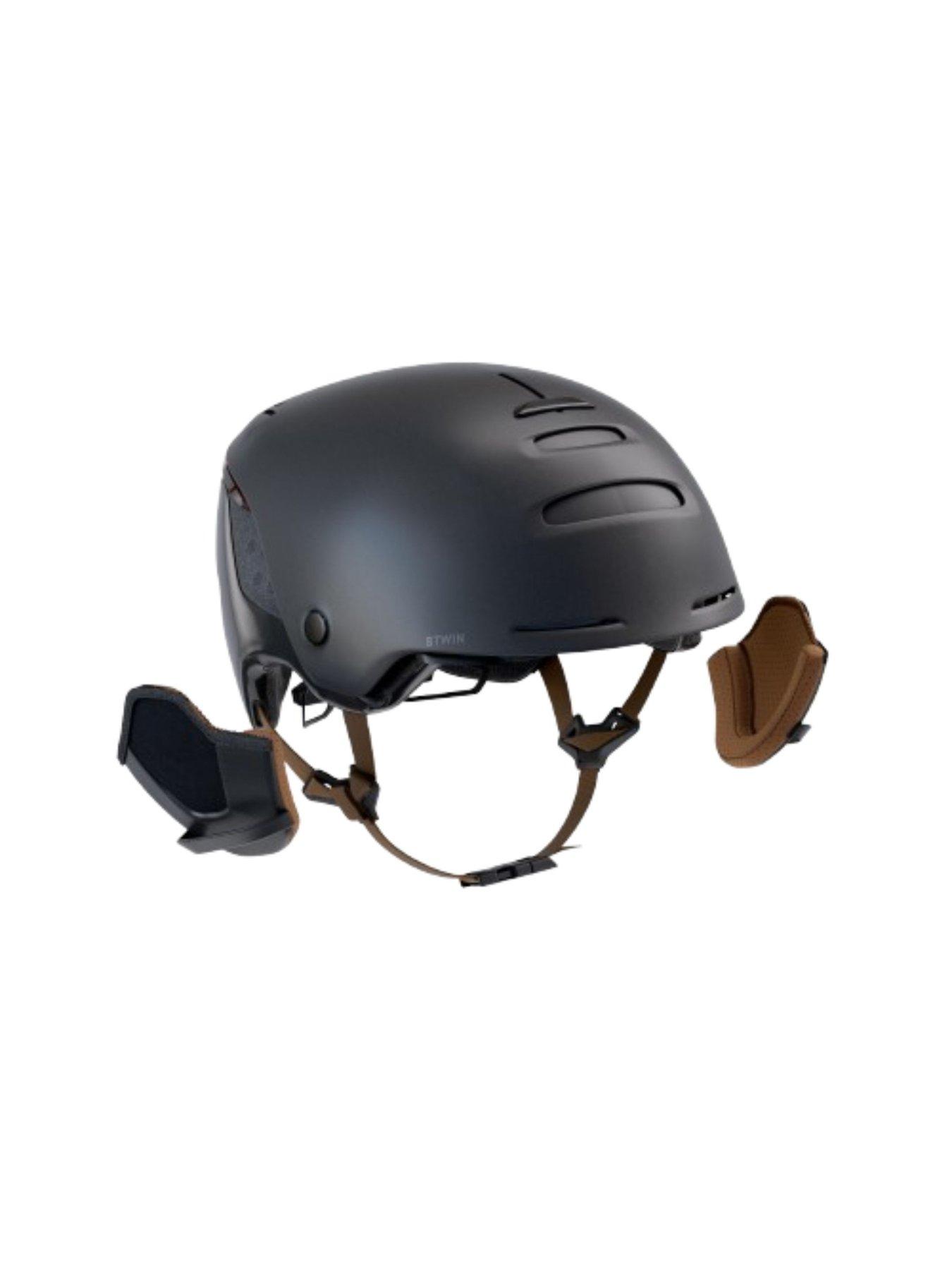Image 3 of 6 of Decathlon City Cycling Helmet with Visor and Rear Light 900 - Black