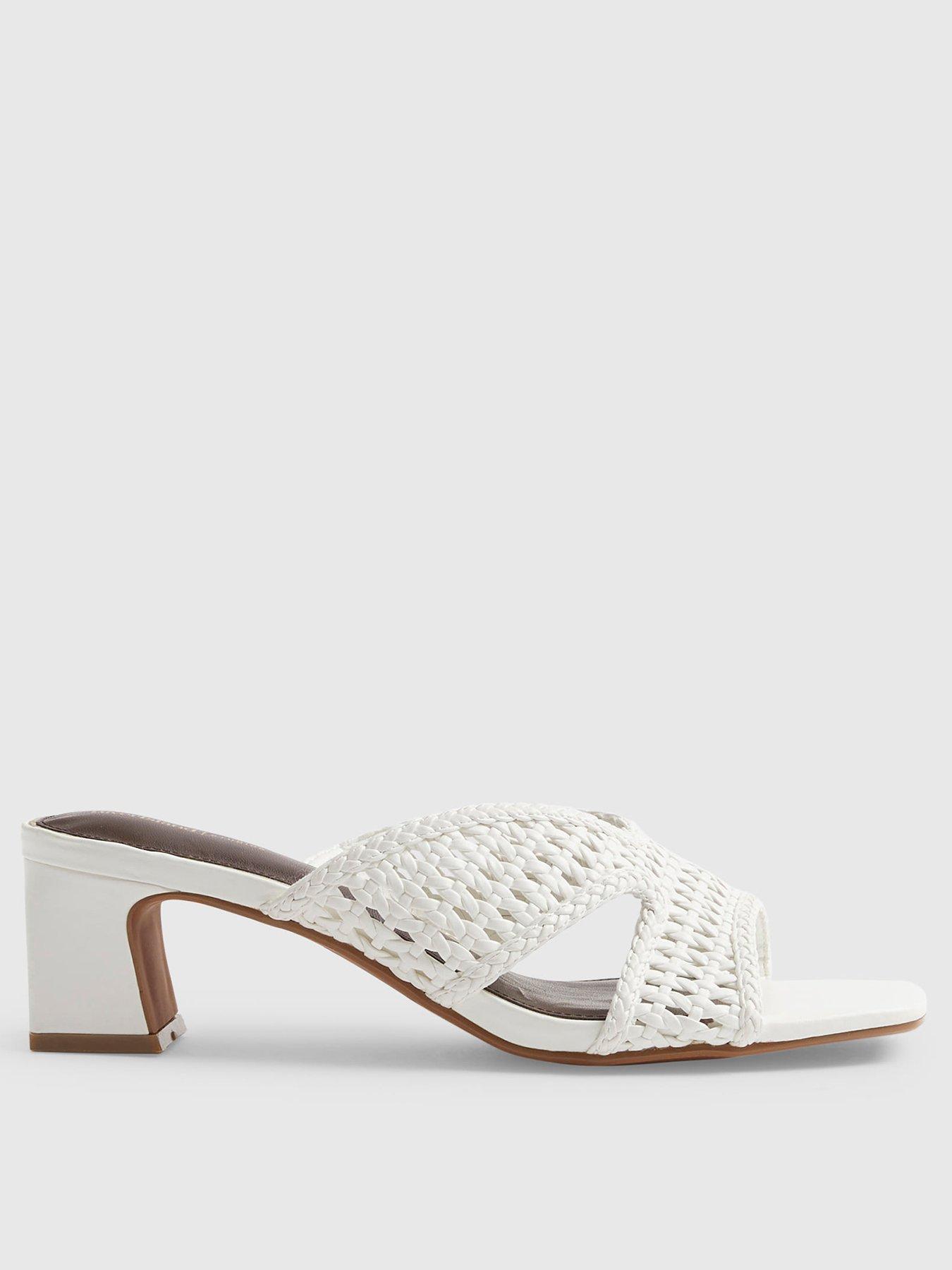River Island Weave Block Heel Mule Sandals