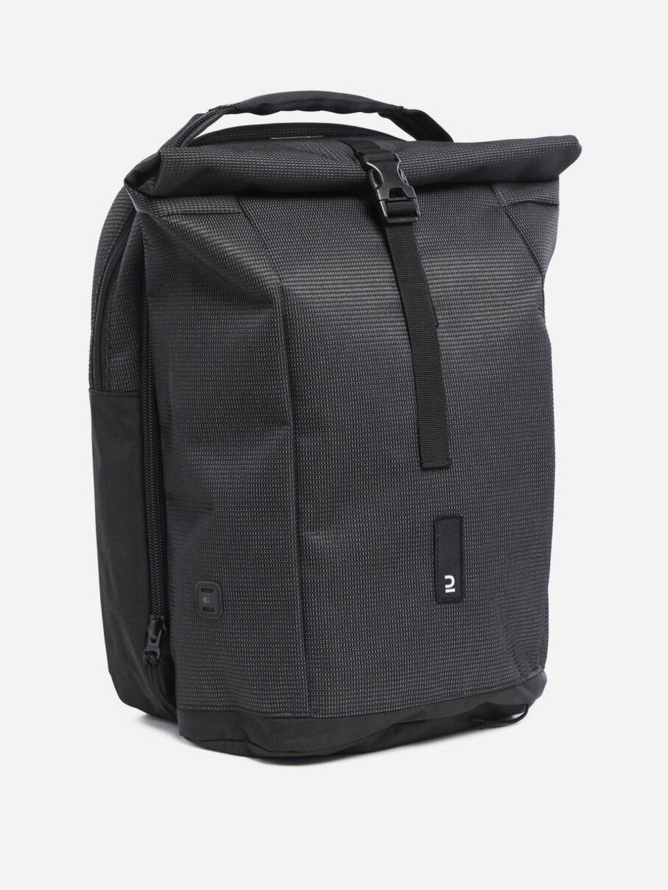 Decathlon Cycling Double Pannier Rack Reflective Backpack 27L - Black
