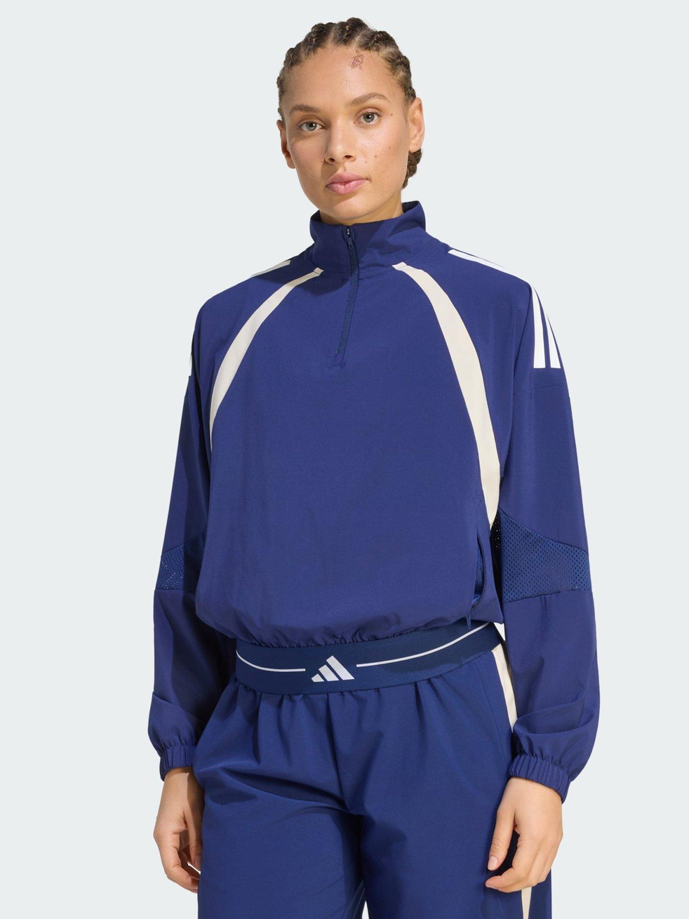 adidas Hyperglam 3-Stripes Color Block Woven 1/4 Zip Track Top