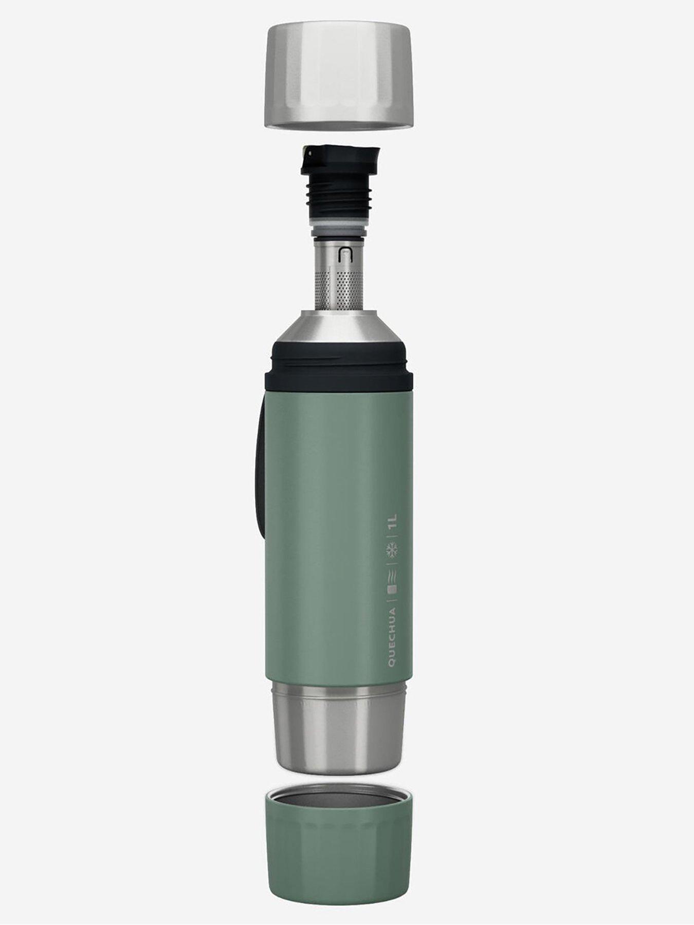 Image 3 of 6 of Decathlon MH900 1 L insulated stainless steel bottle with tea filter, for hiking and camping