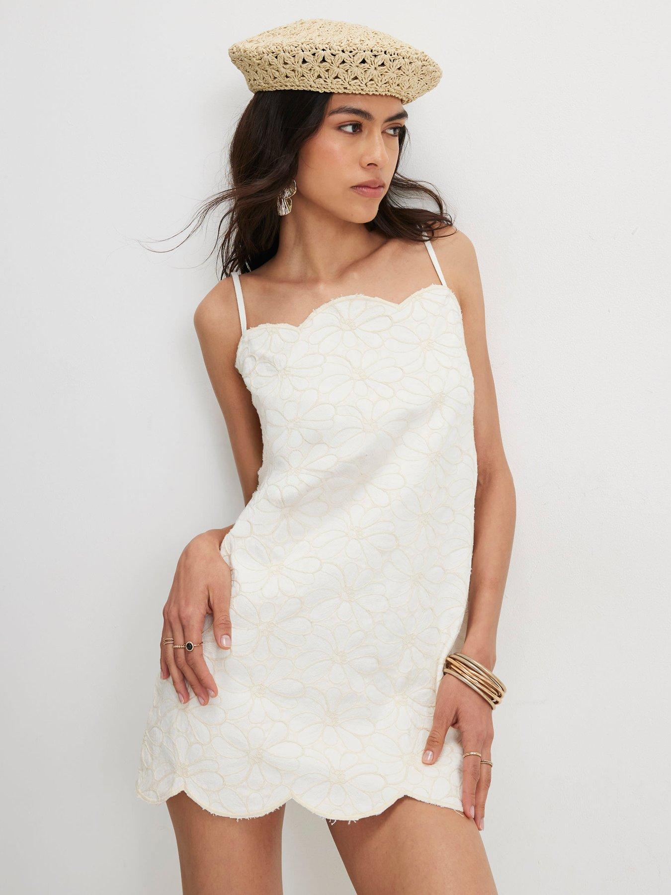 white denim dress uk Buy Lipsy White Plait Waist Denim Midi Dress from the Next UK online shop