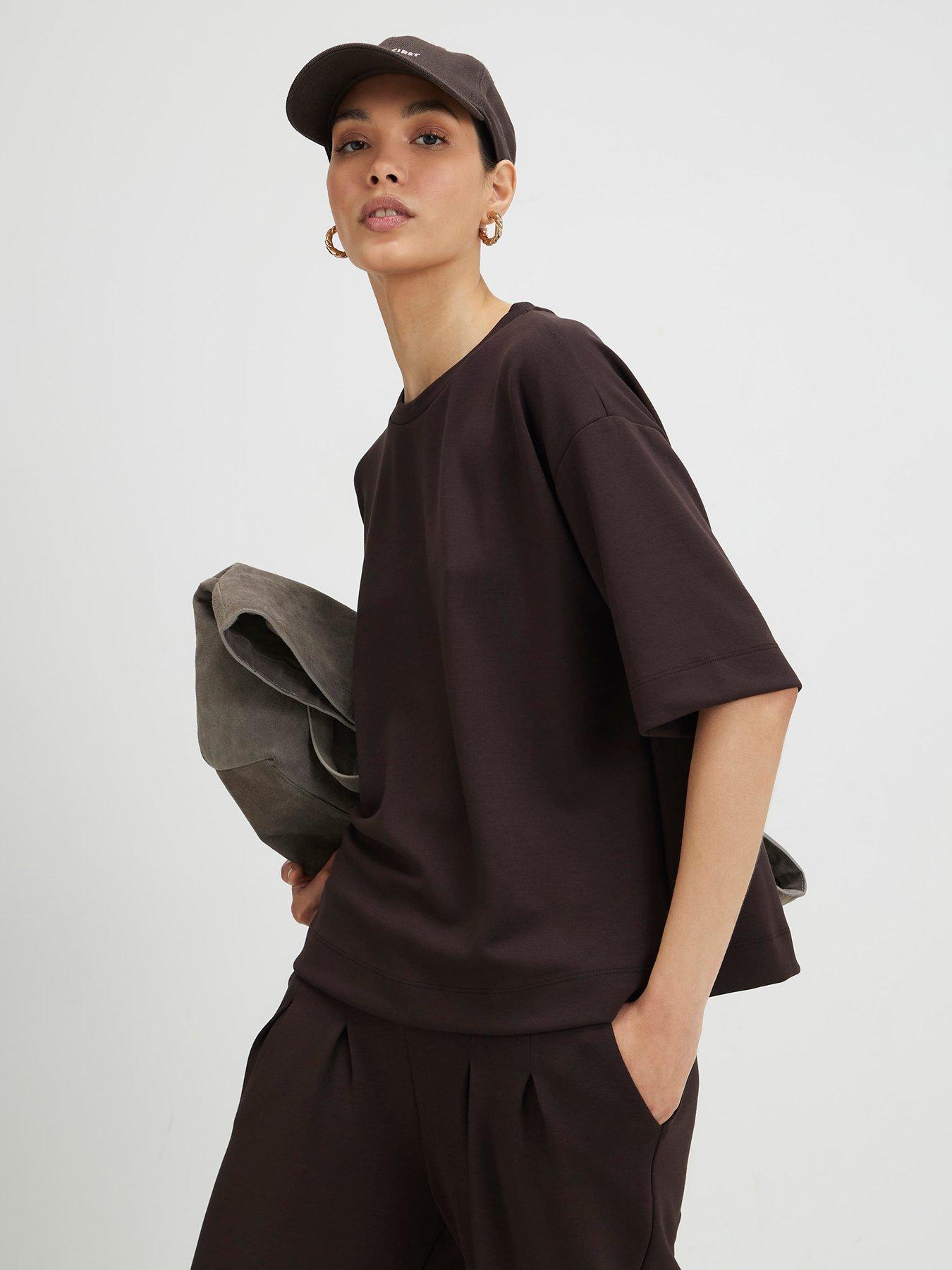 River Island Premium Short Sleeve Boxy T-shirt - Brown