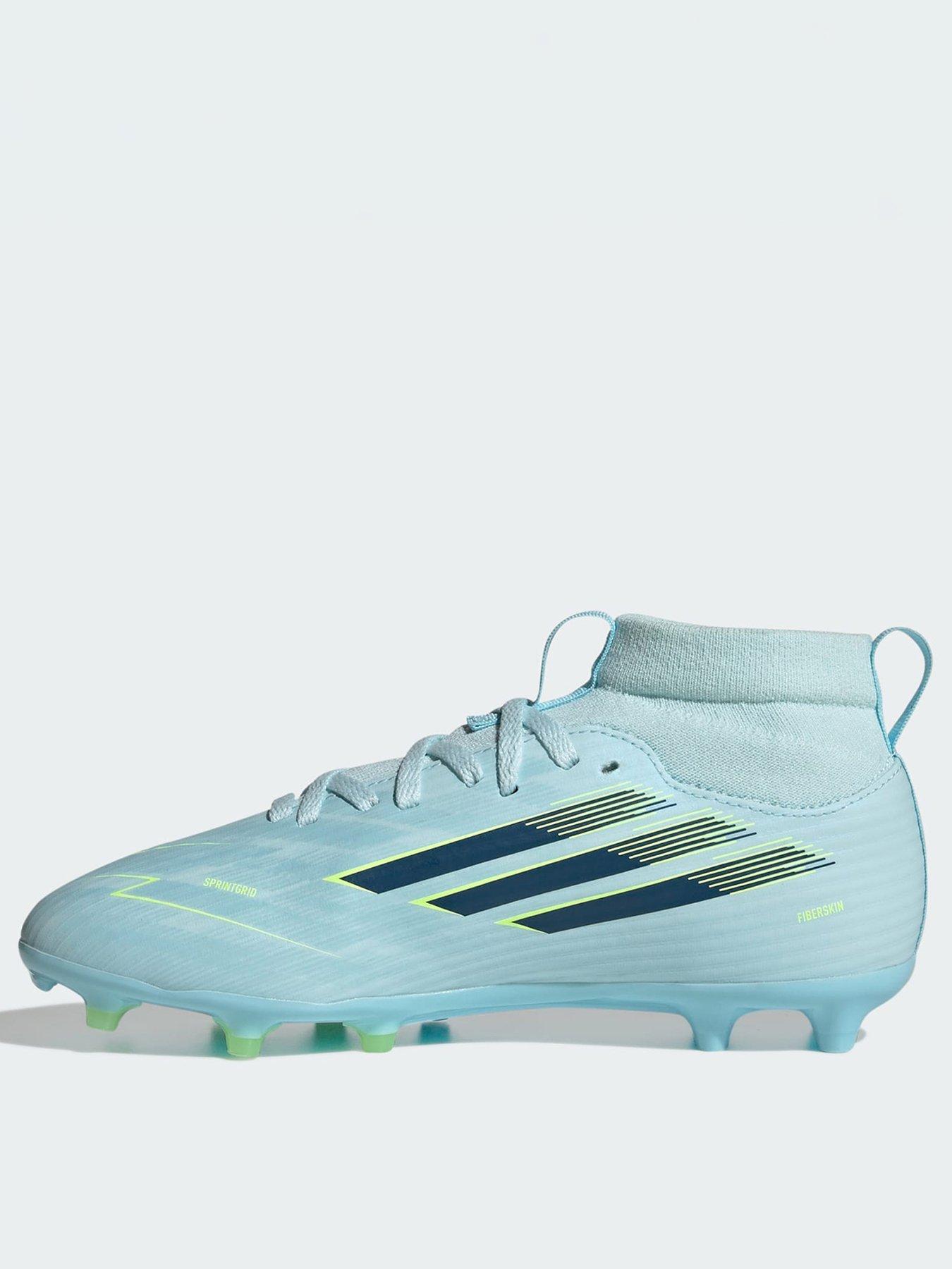 adidas F50 SPARKFUSION LEAGUE Mid Cut Firm Ground / Artificial Ground Football Boots Kids, Blue, Size 11.5 Younger