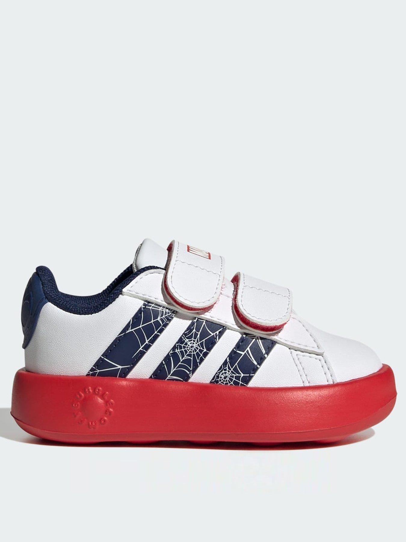 adidas Marvel Spider-Man Grand Court Shoes Infants, White, Size 7.5 Younger