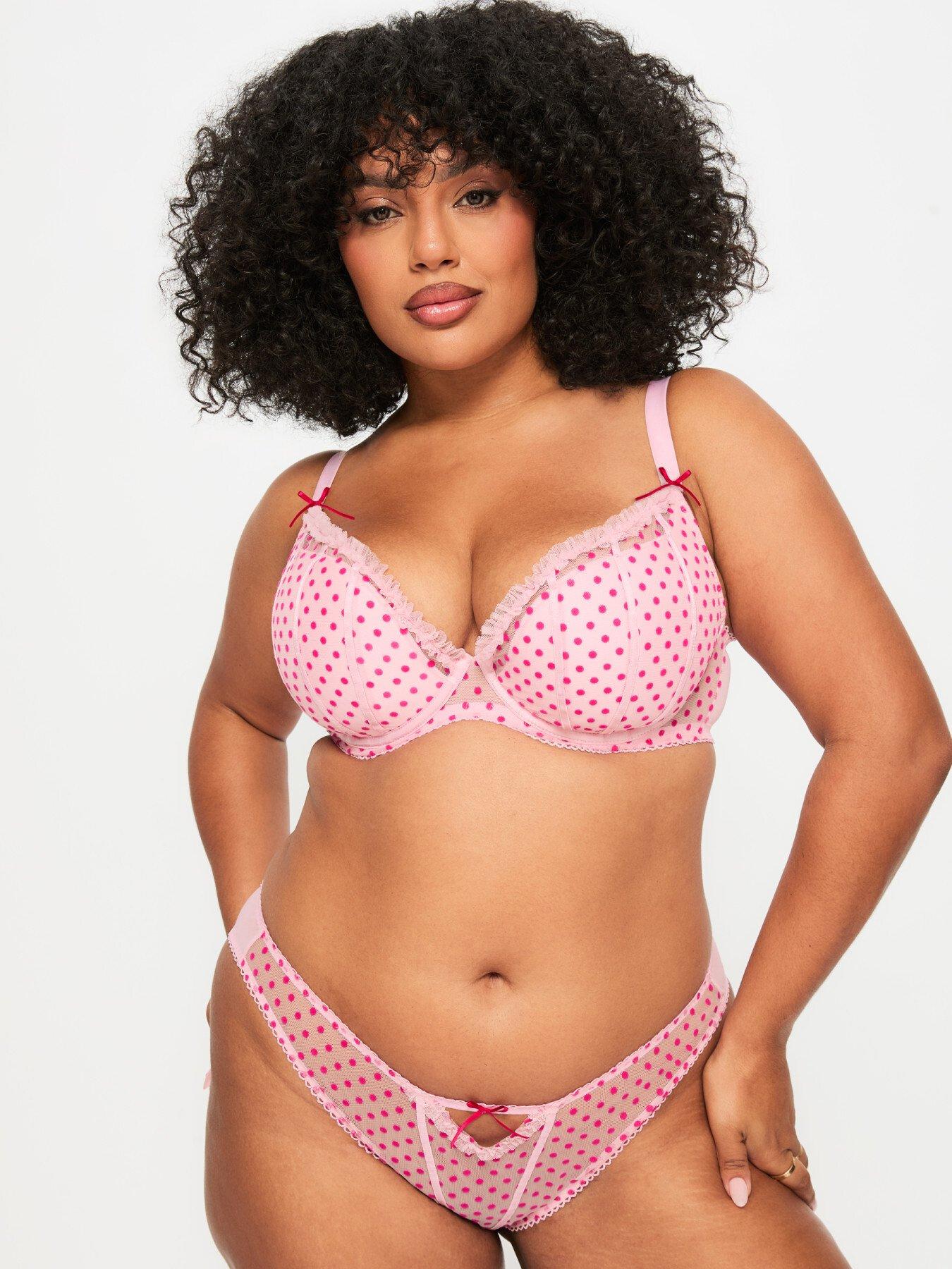 Ann Summers Tease & Trouble Padded Plunge Bra, Light Pink, Size 34E, Women