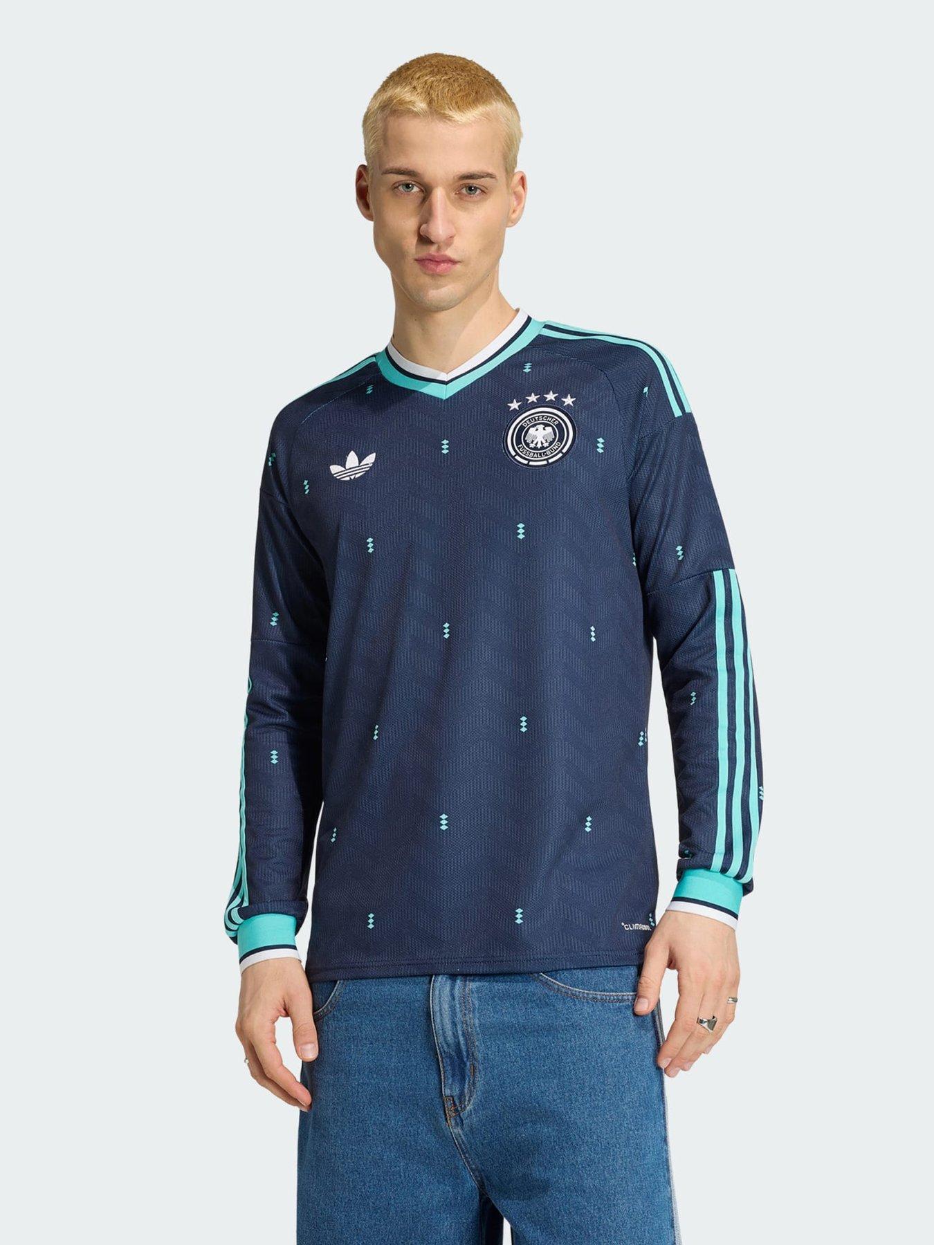 adidas Germany 26 Away Long Sleeve Jersey, Blue, Size 2Xl, Men
