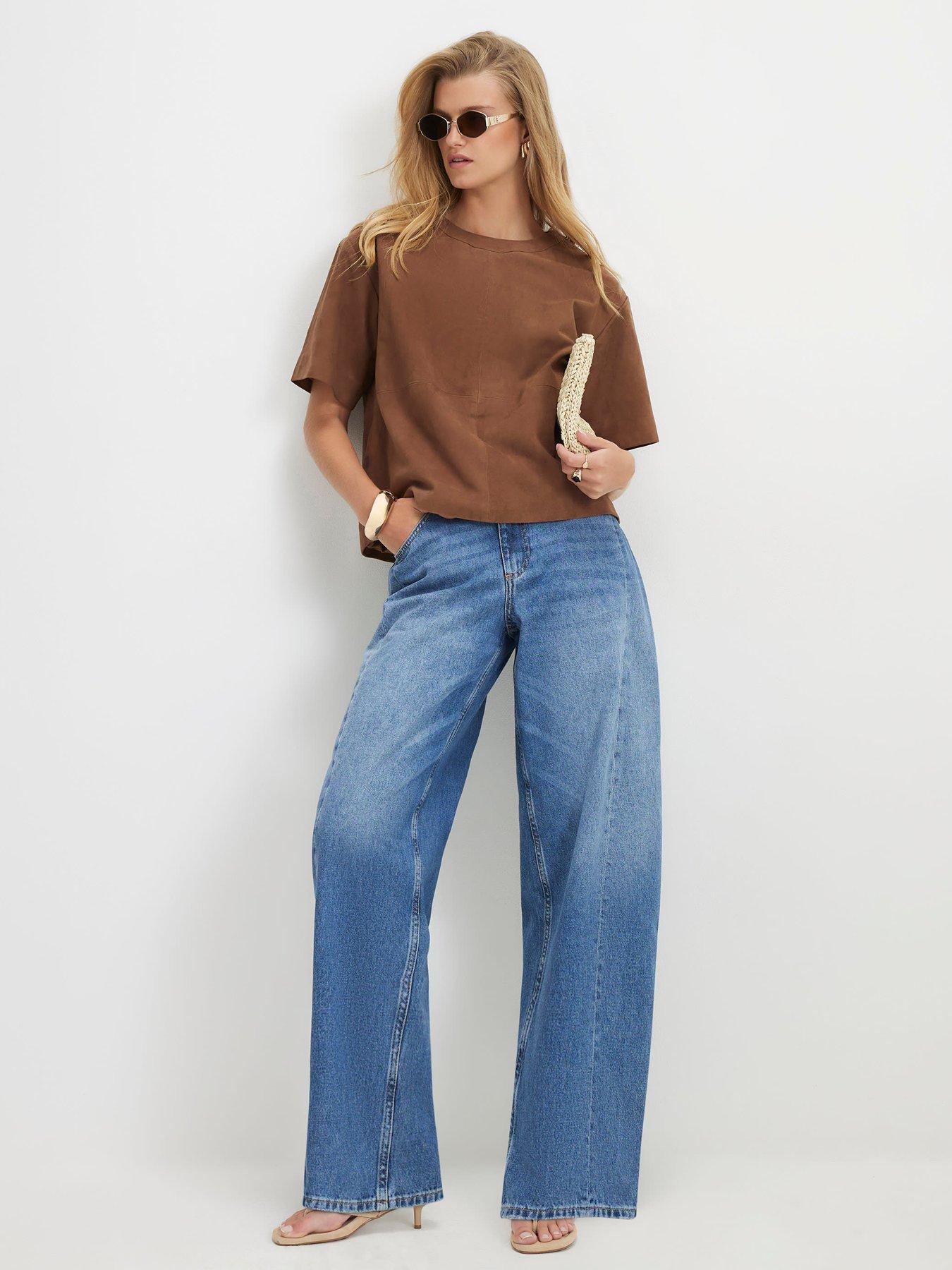 Image 1 of 4 of River Island Oversized Barrel Leg Jeans