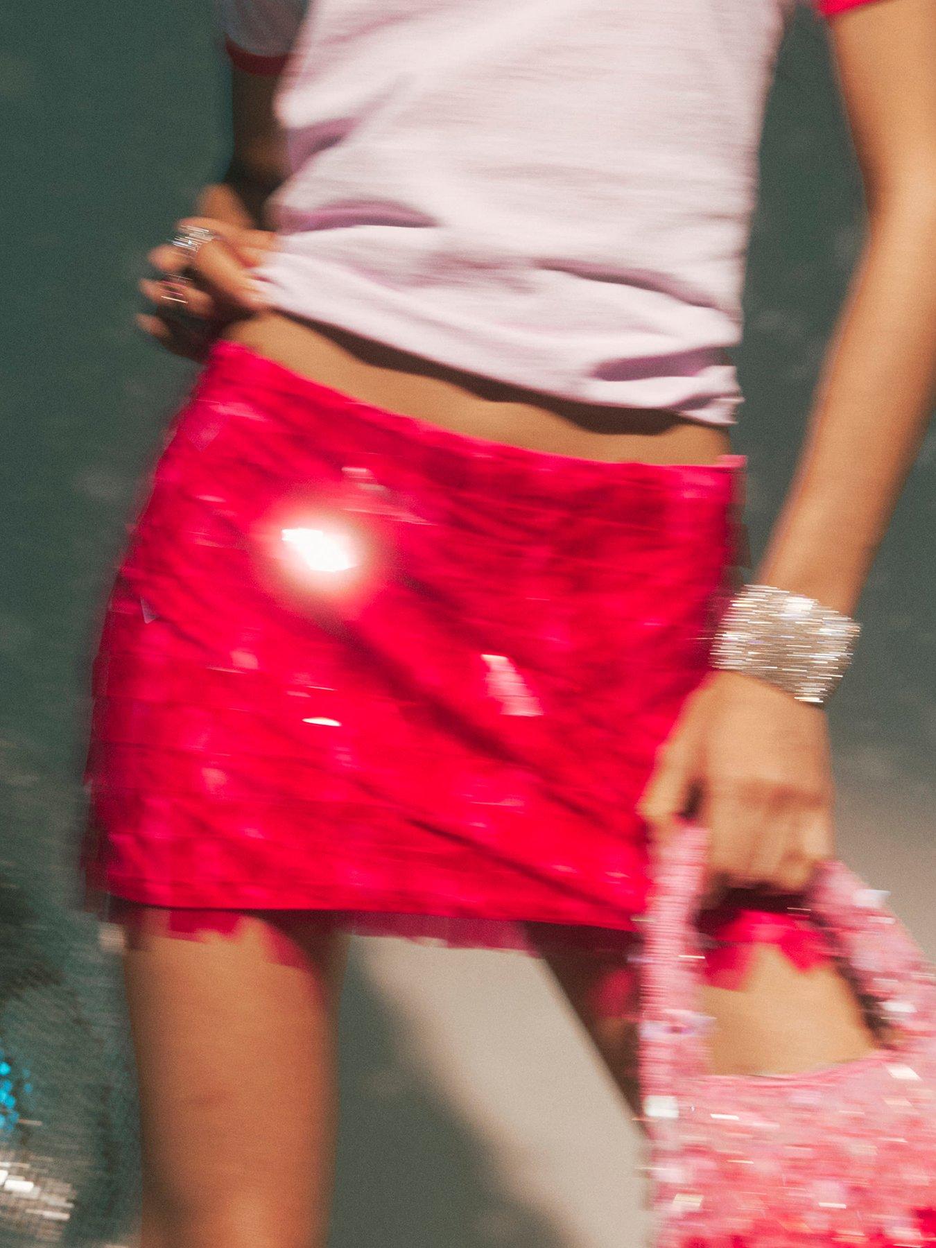 Image 4 of 4 of River Island Square Sequin Mini Skirt