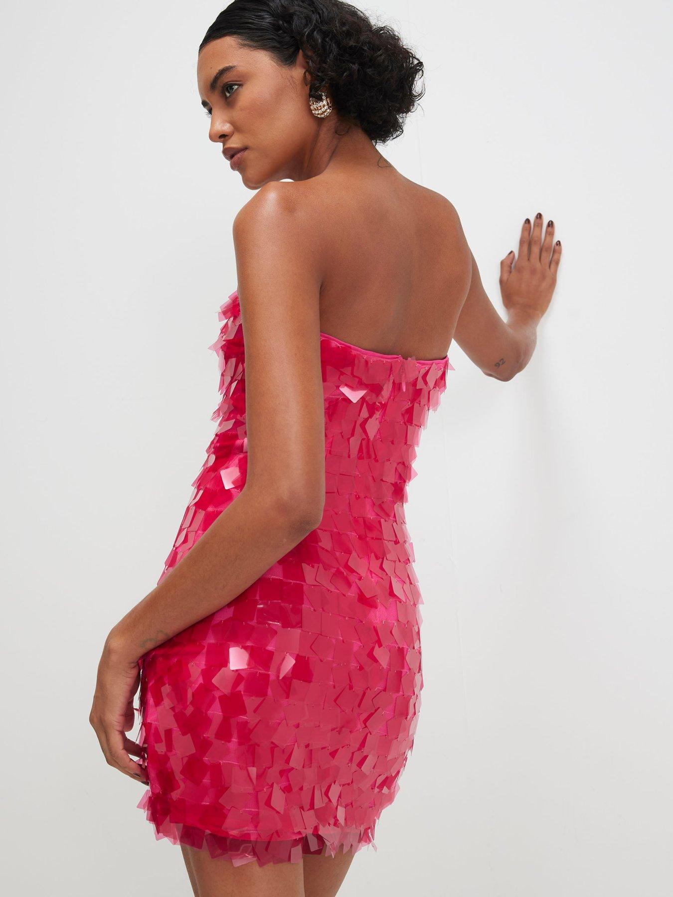 river island red sequin dress River Island Pink/Red Sequin Dress