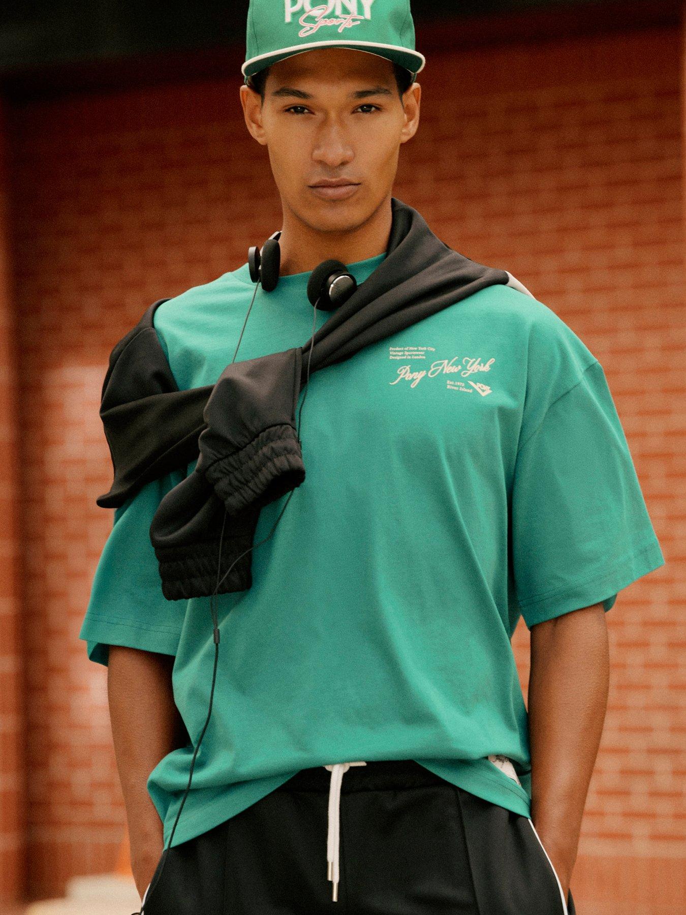River Island Oversized Script Embroidered T-Shirt