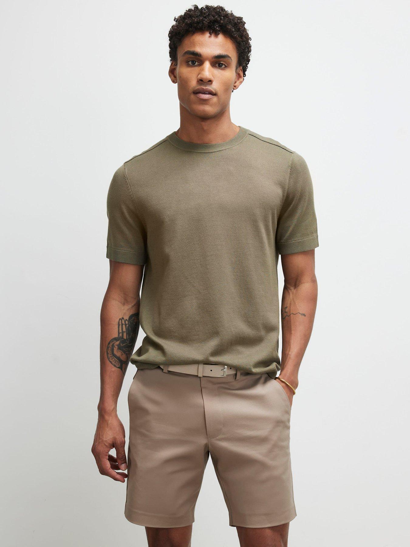 River Island Slim Stretch Chino Short With Belt