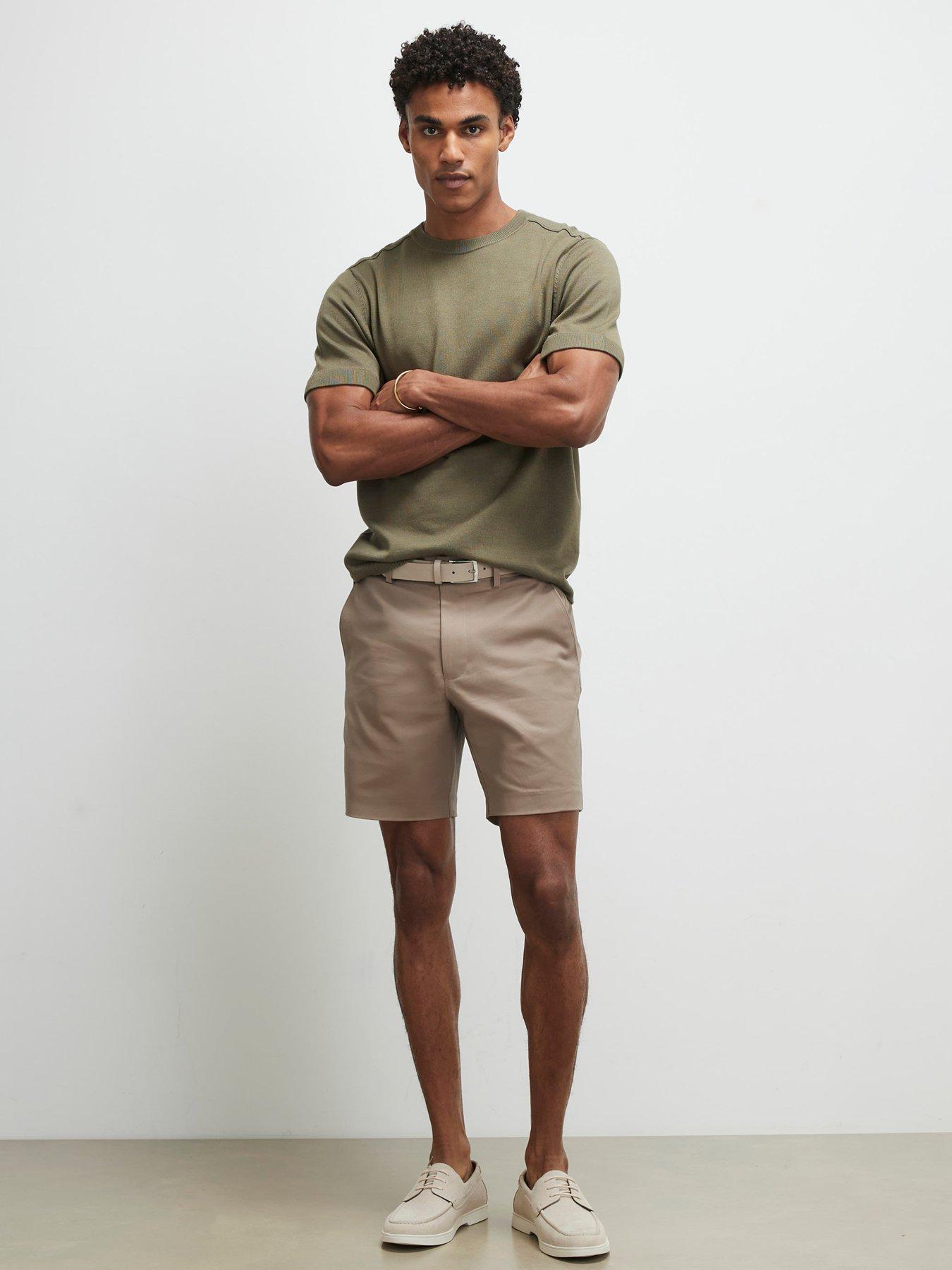 Image 3 of 4 of River Island Slim Stretch Chino Short With Belt