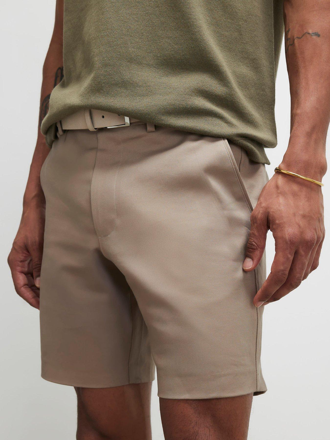 Image 4 of 4 of River Island Slim Stretch Chino Short With Belt