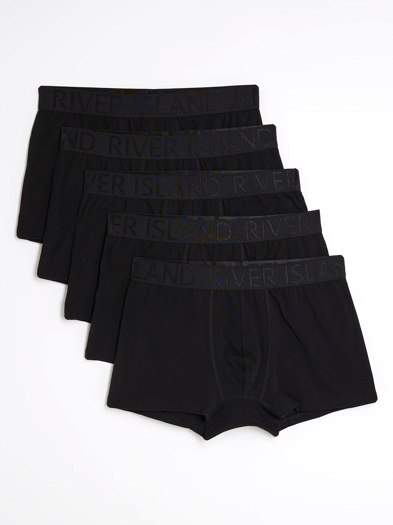 Image 1 of 3 of River Island Jacquard Waistband Pack Of 5 Trunks