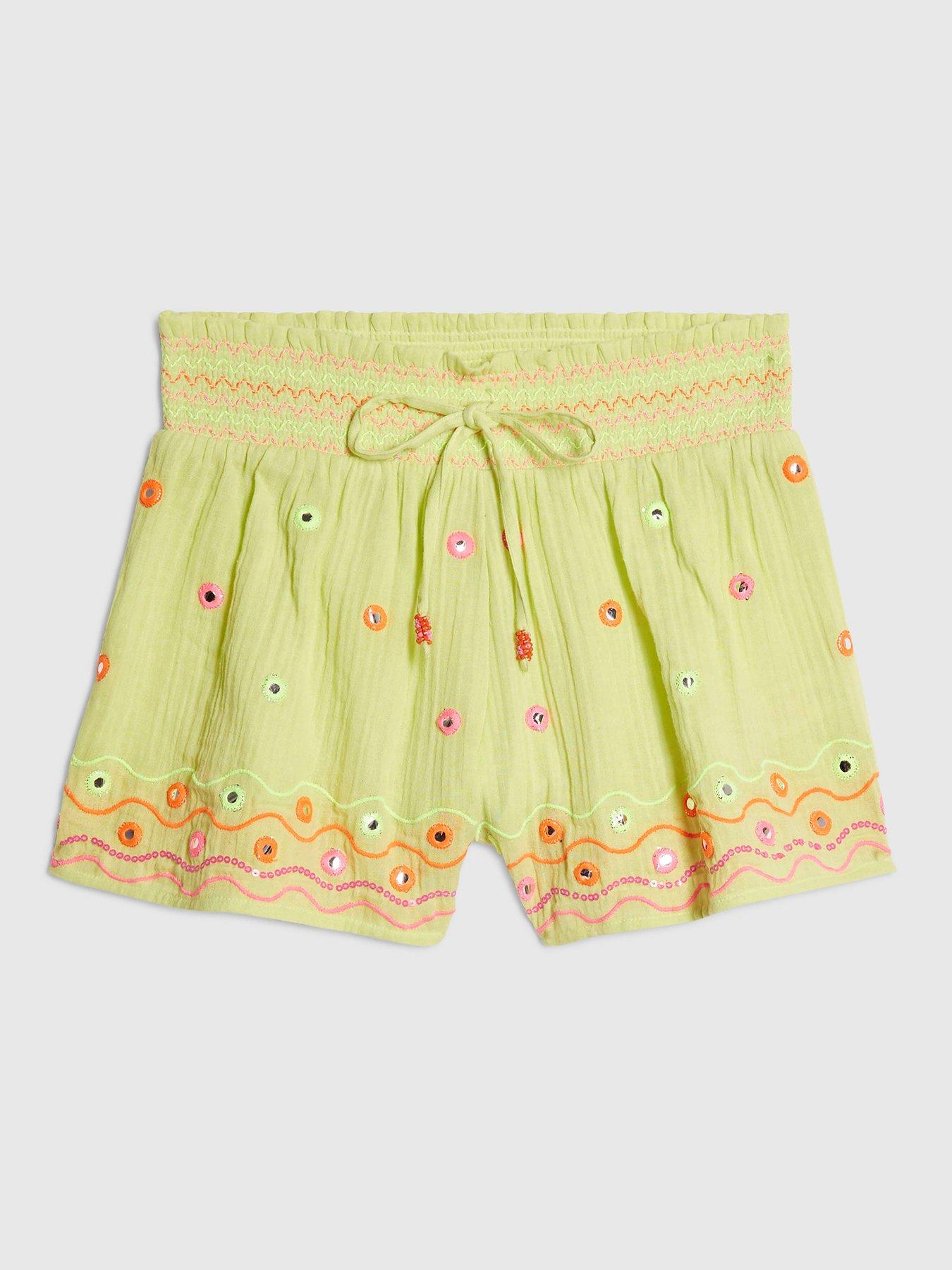River Island Cotton Mirror Embroidered Shorts