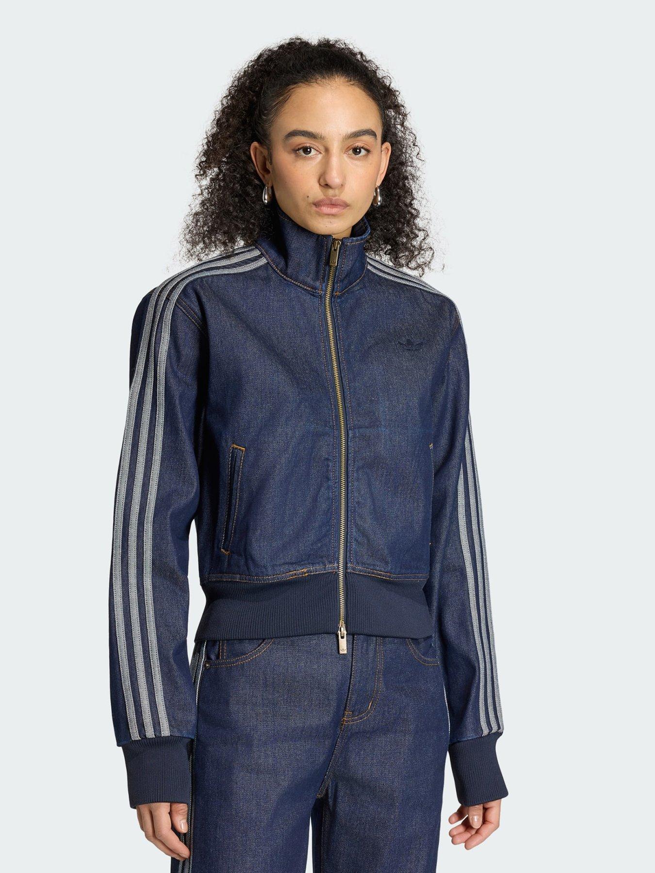adidas Originals FIREBIRD DENIM TRACKTOP, Blue, Size Xs, Women