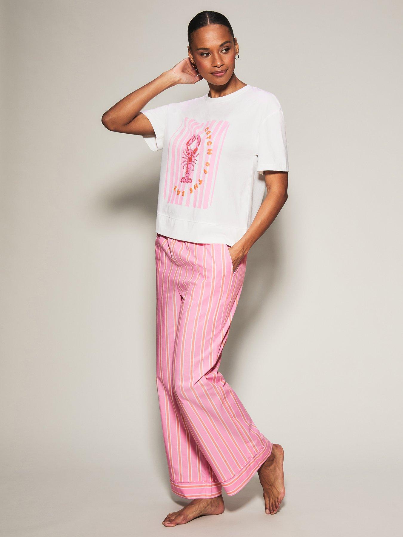 Knickerbox Lobster Stripe Pyjama T-Shirt & Trouser Set