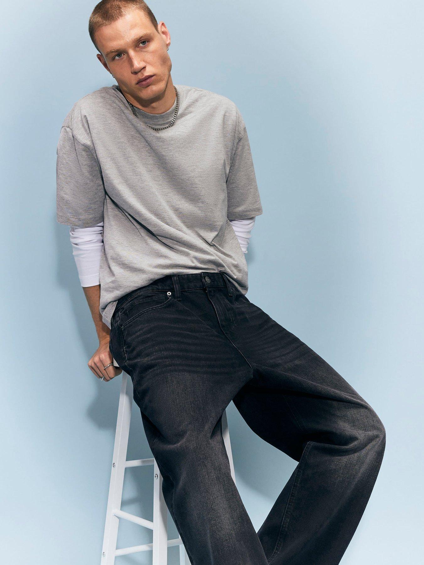 River Island Baggy Fit Washed Jeans
