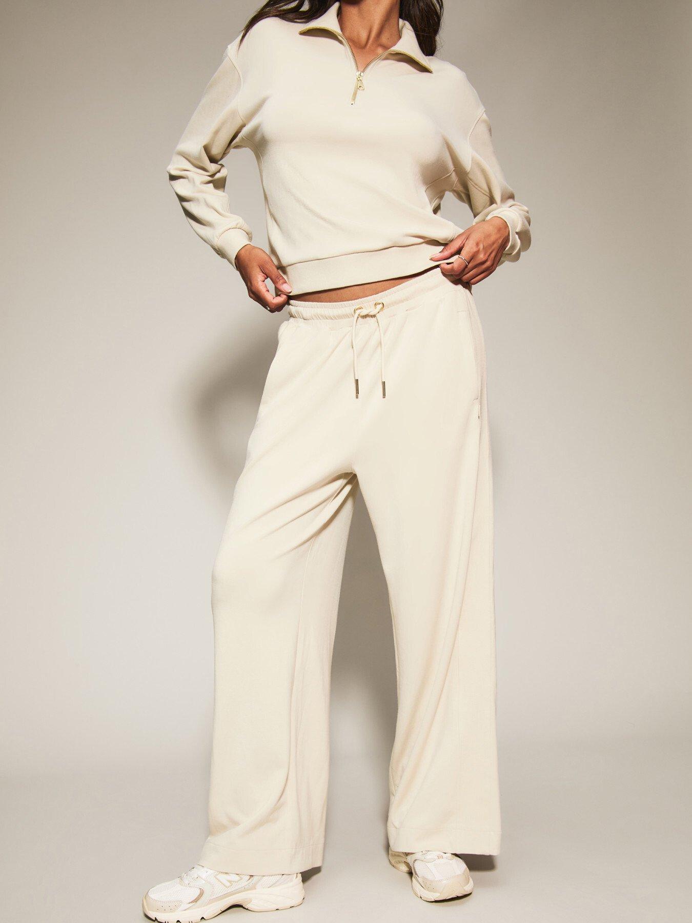 Image 1 of 3 of Knickerbox Scuba Ribbed Wide Leg Trousers