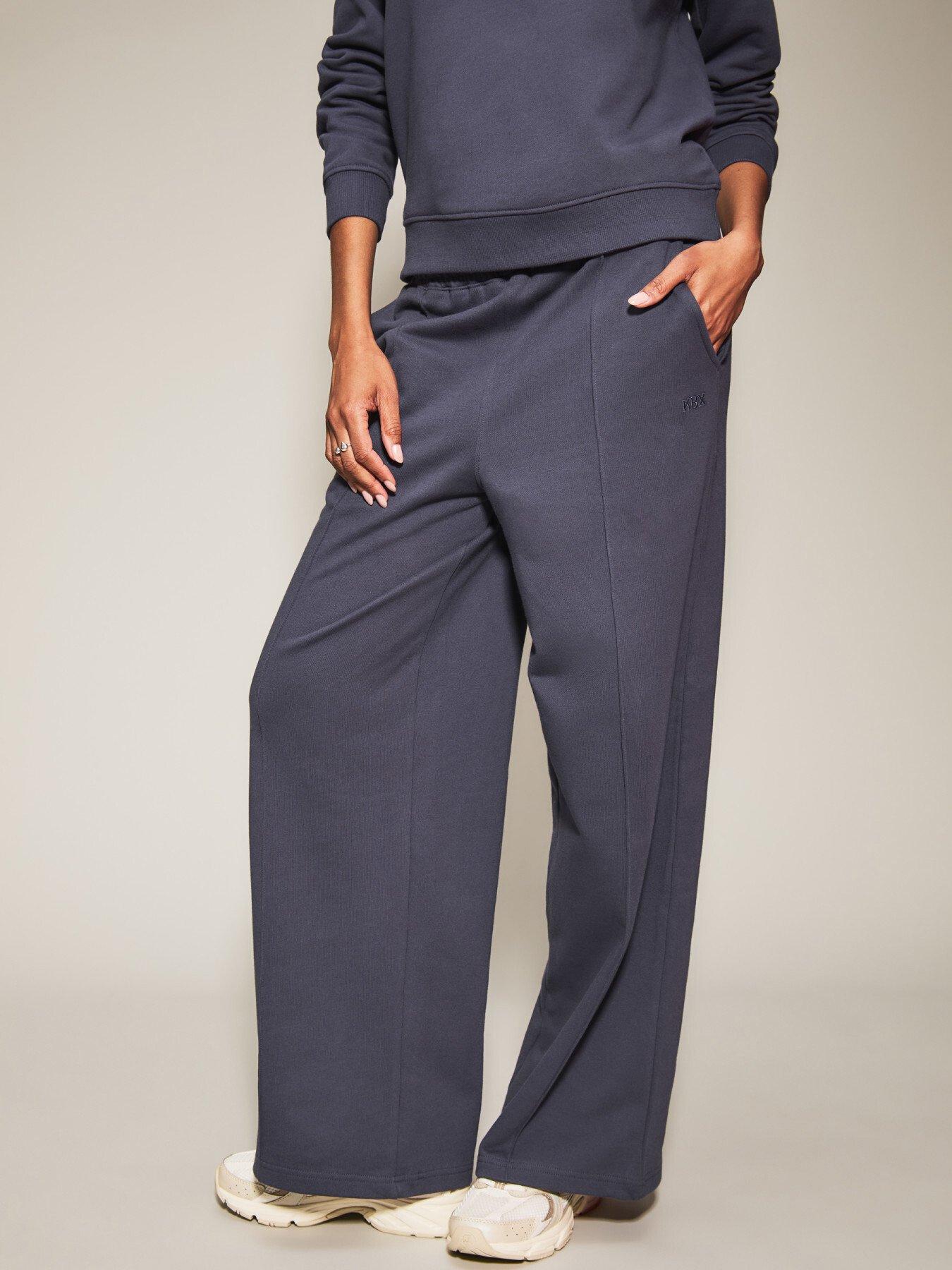 Ann Summers Jessica Sweat Wide Leg Trouser, Blue, Size 10, Women