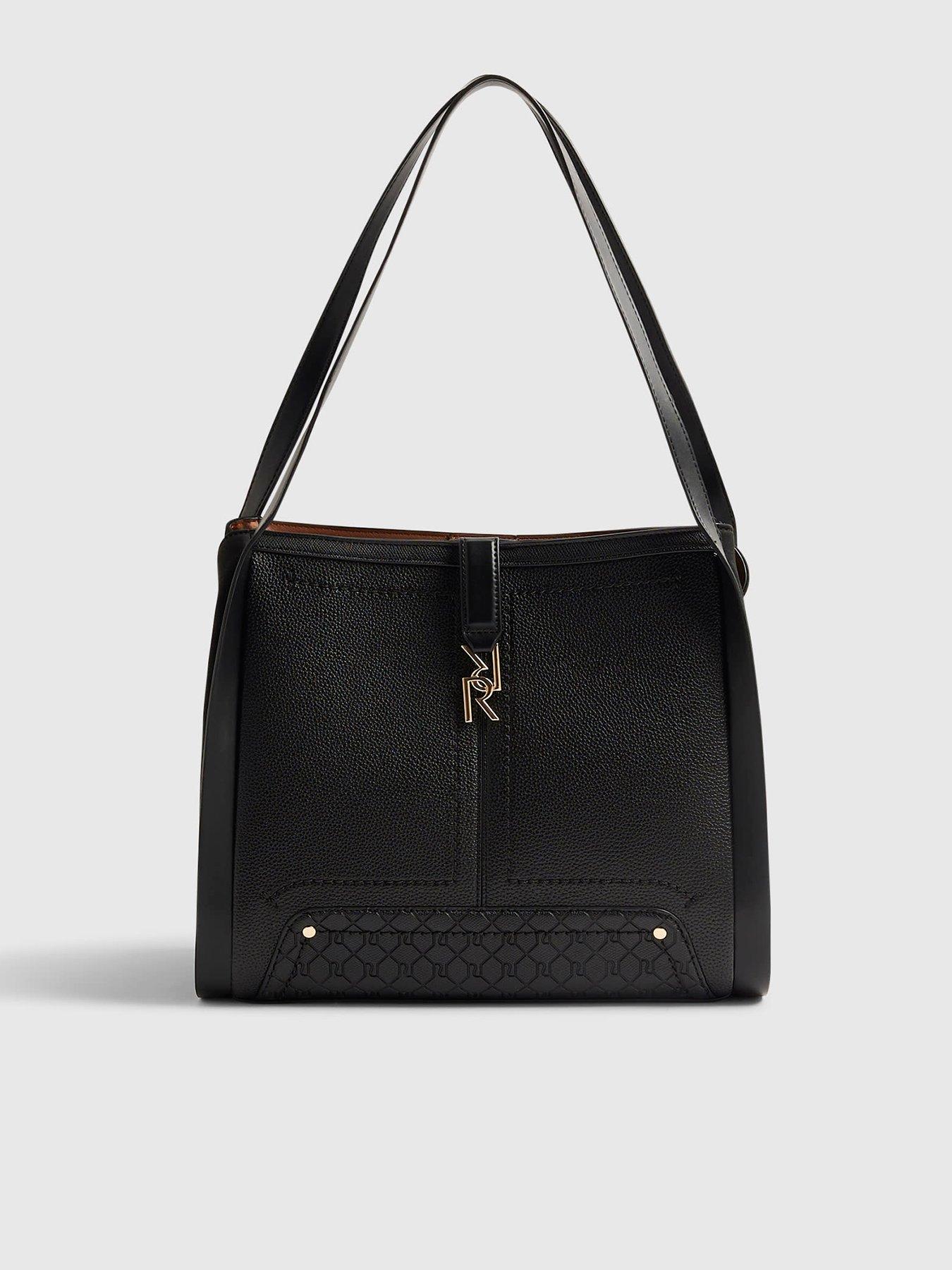 River Island Rr Tab Front Slouch Bag - Black