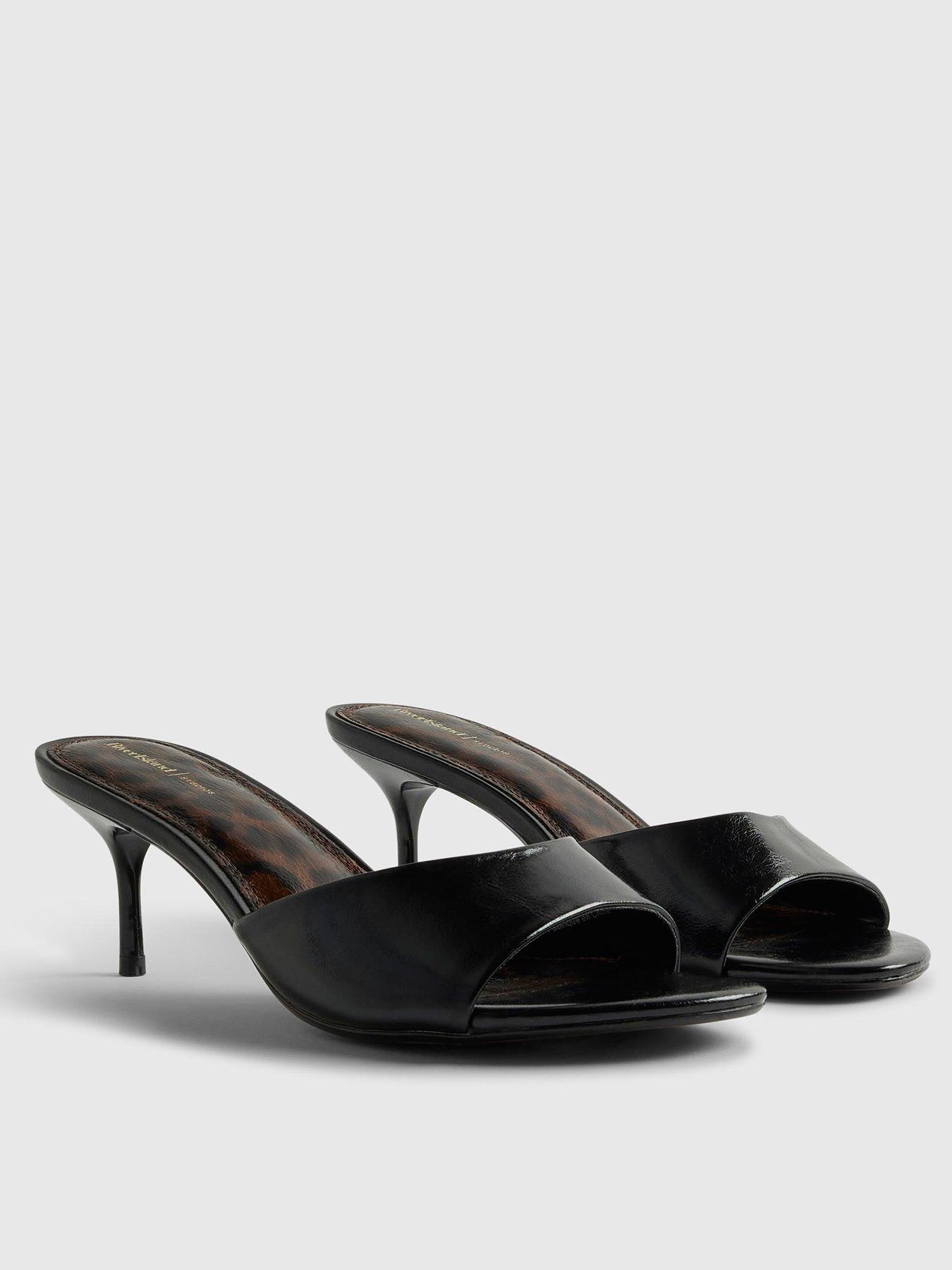 Image 3 of 5 of River Island Mule Heeled Sandals - Black