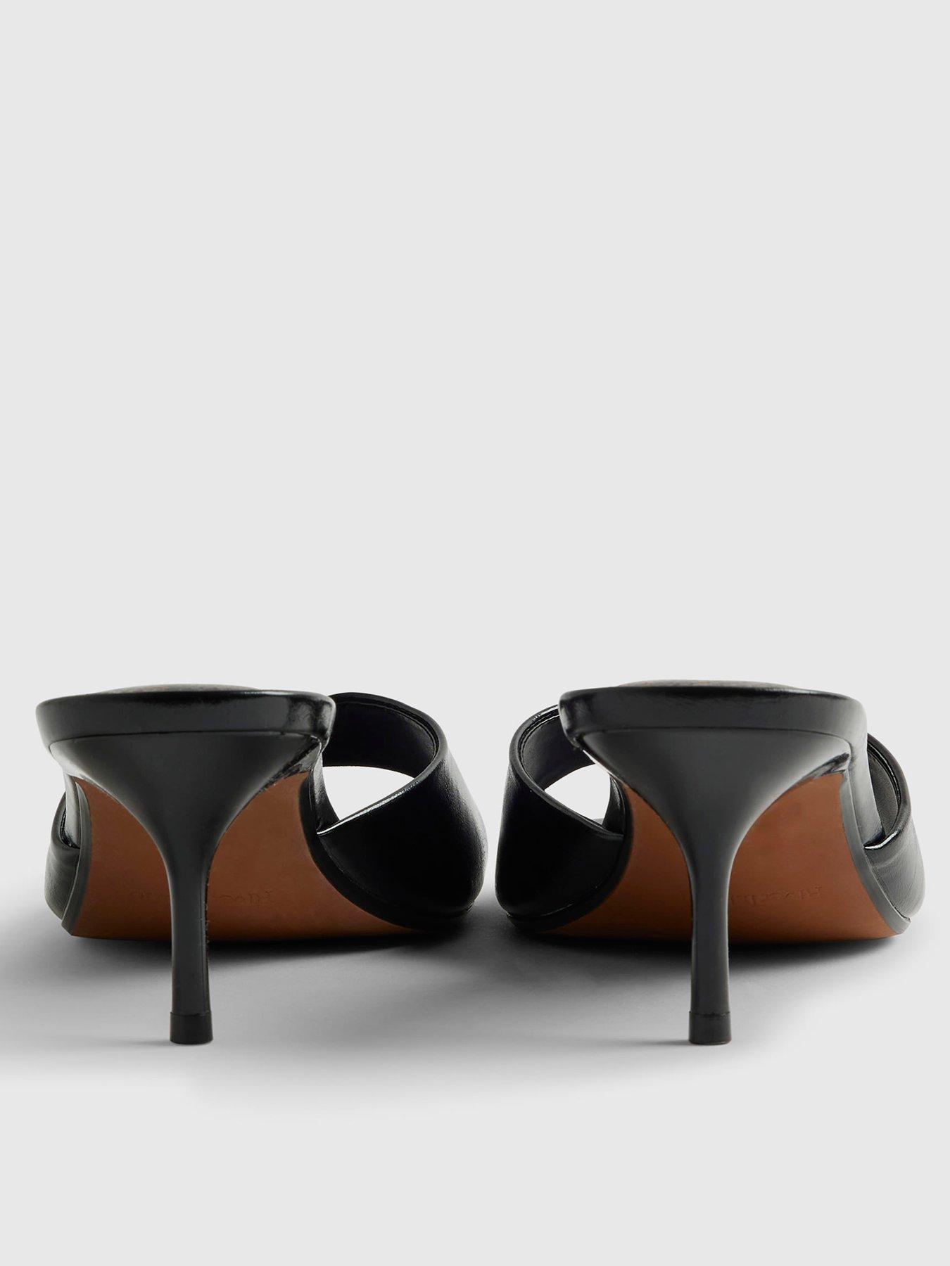 Image 4 of 5 of River Island Mule Heeled Sandals - Black