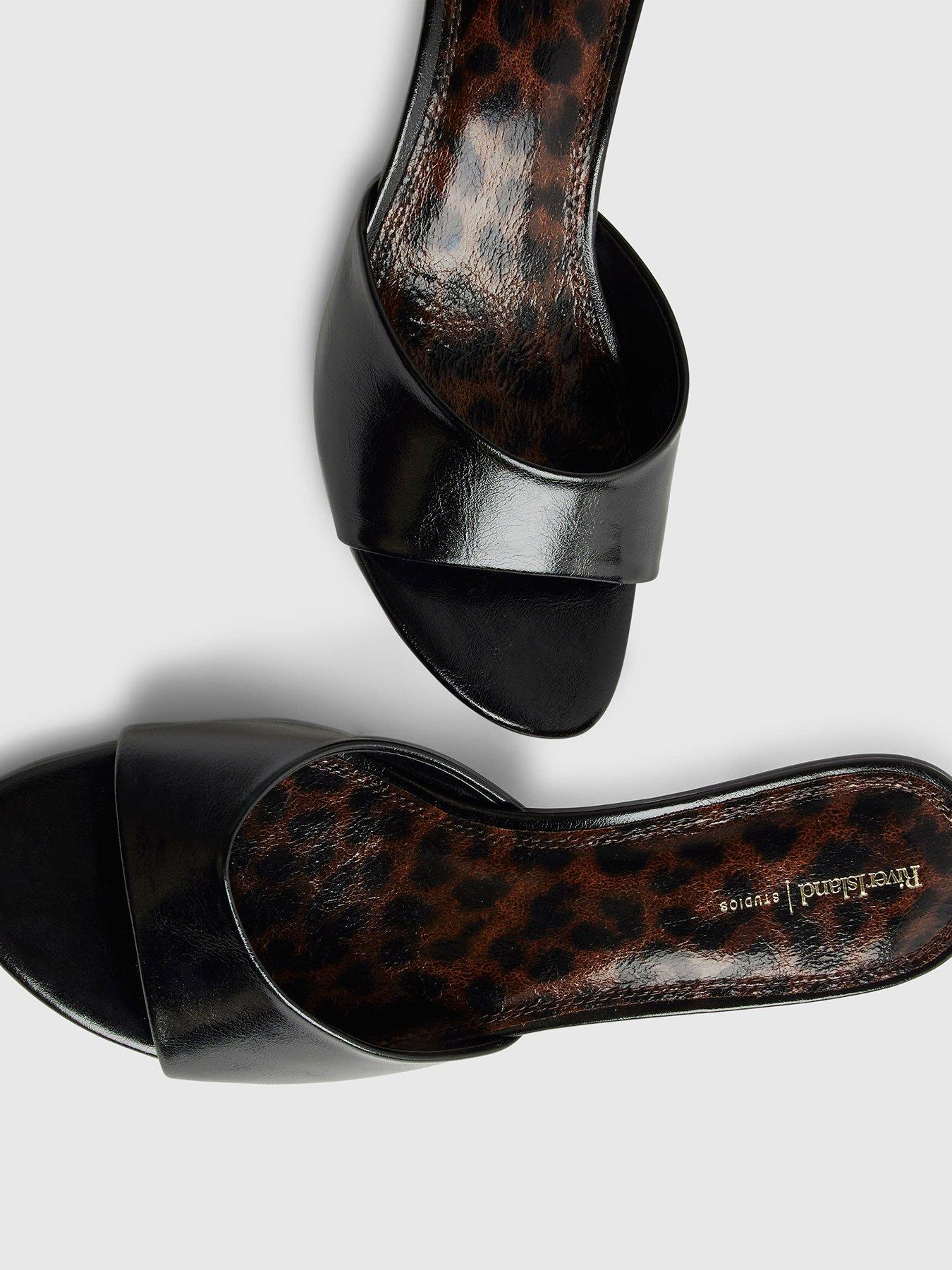 Image 5 of 5 of River Island Mule Heeled Sandals - Black