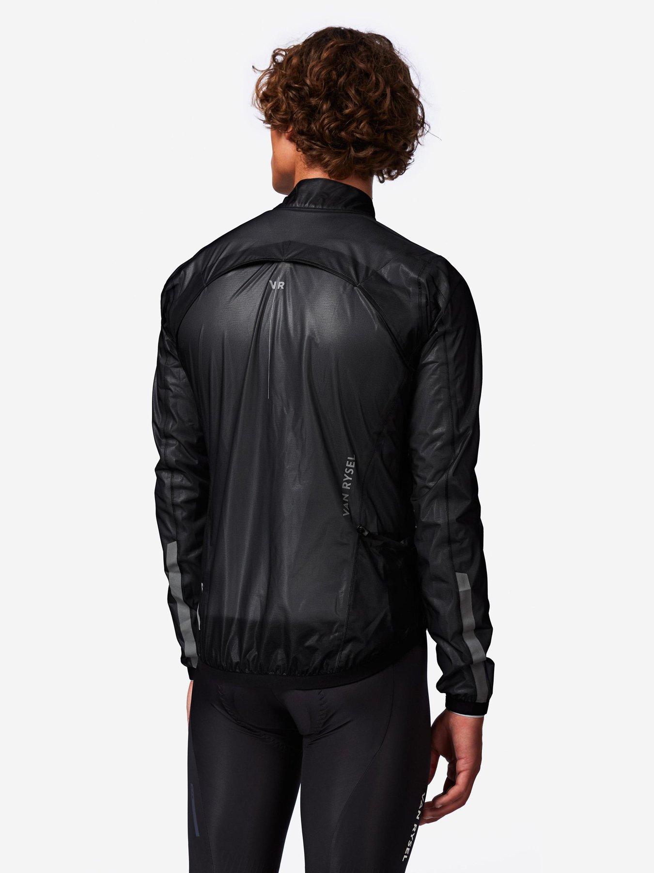 Image 2 of 6 of Decathlon Men's Road Cycling Long-Sleeved Rainproof Jacket RCR Ultralight-Black
