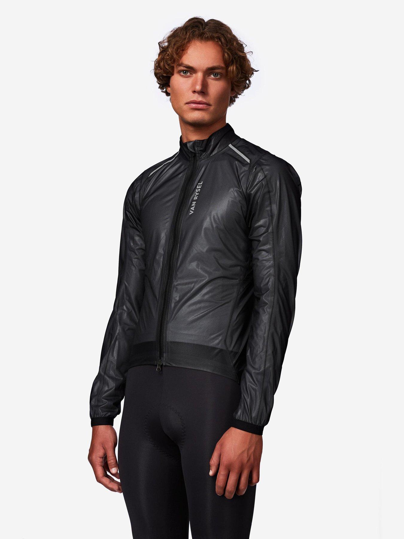 Image 3 of 6 of Decathlon Men's Road Cycling Long-Sleeved Rainproof Jacket RCR Ultralight-Black