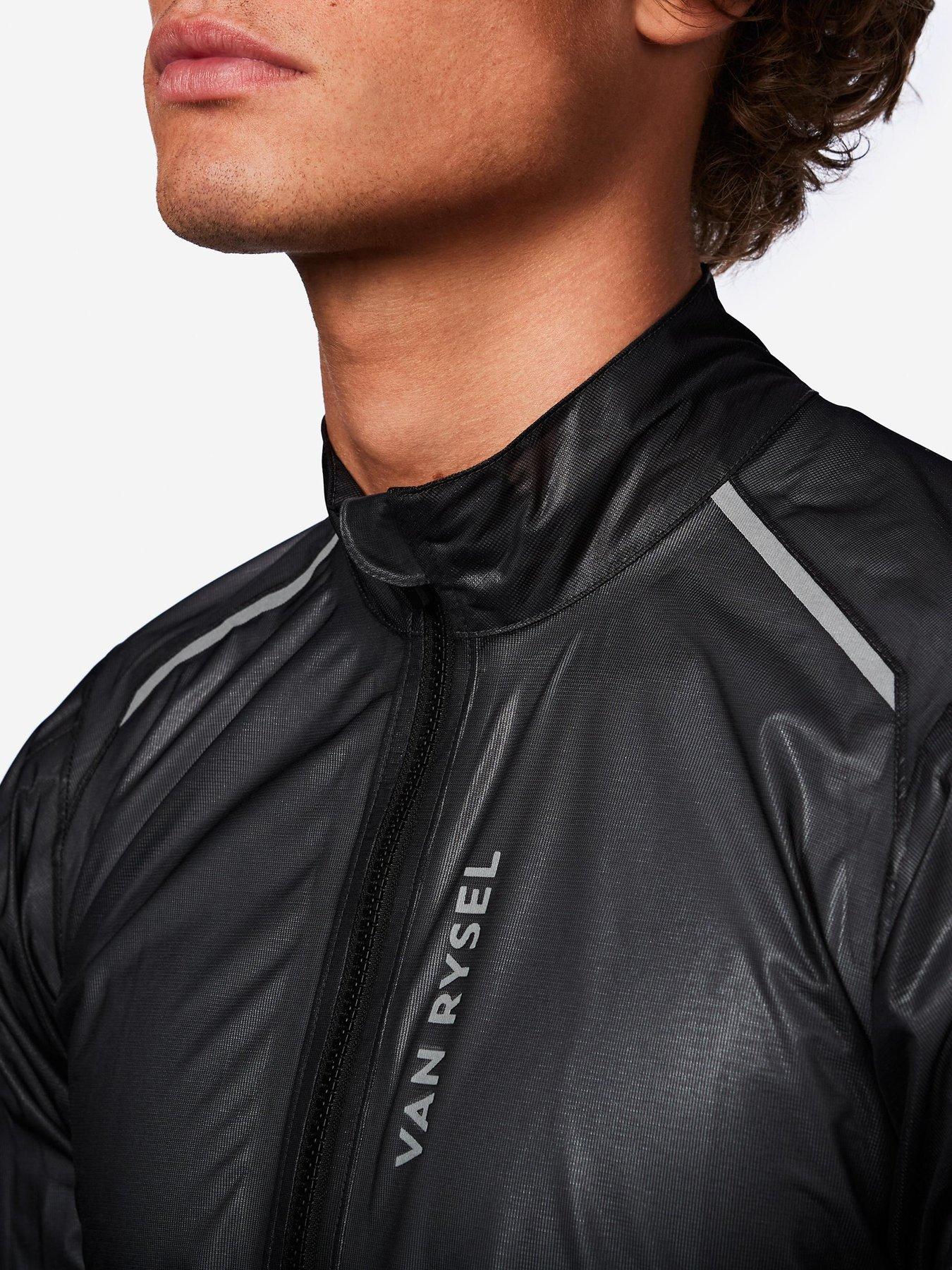 Image 4 of 6 of Decathlon Men's Road Cycling Long-Sleeved Rainproof Jacket RCR Ultralight-Black