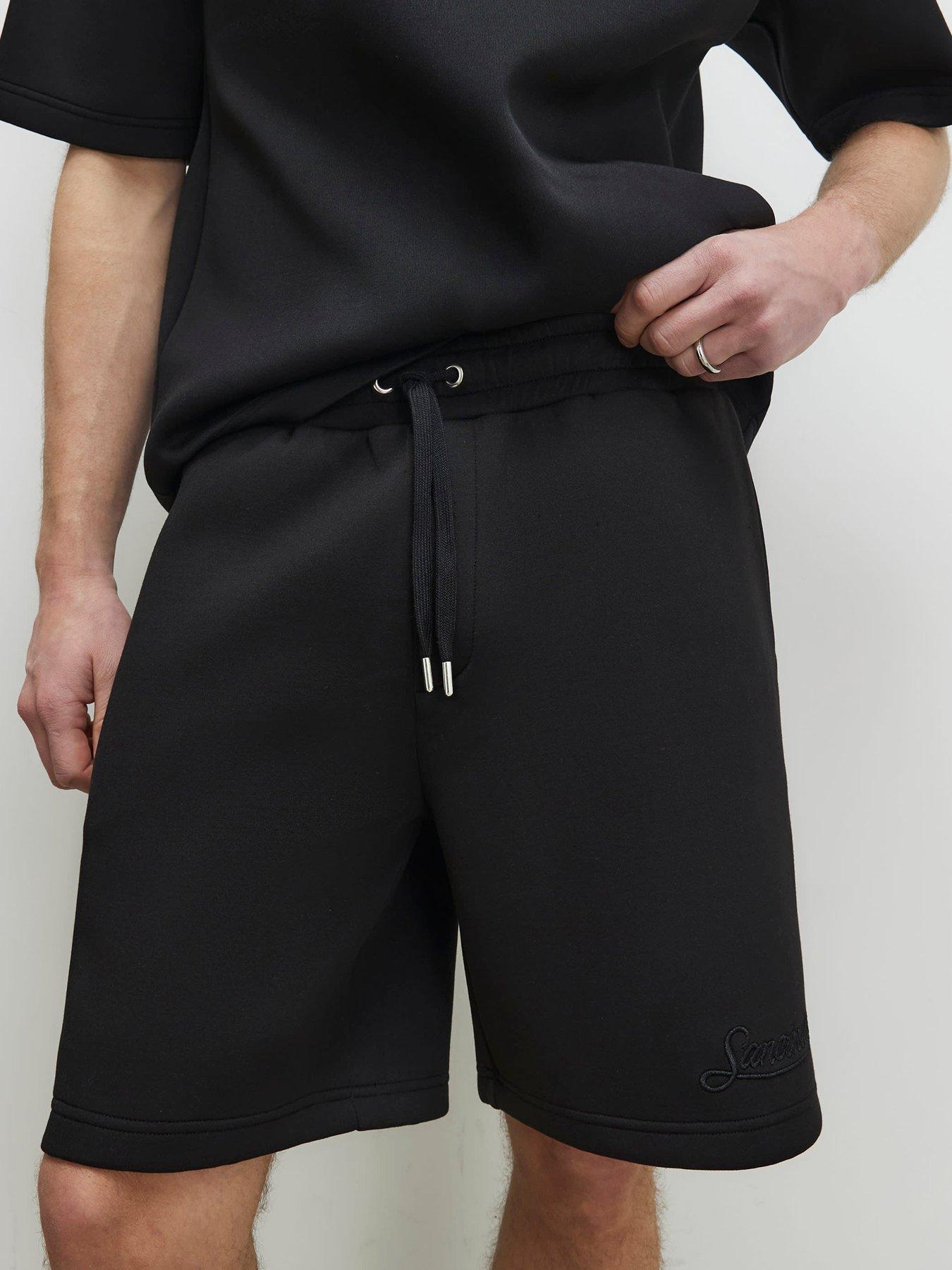 Image 1 of 4 of River Island Premium Regular Fit Sanctuaire Shorts - Black