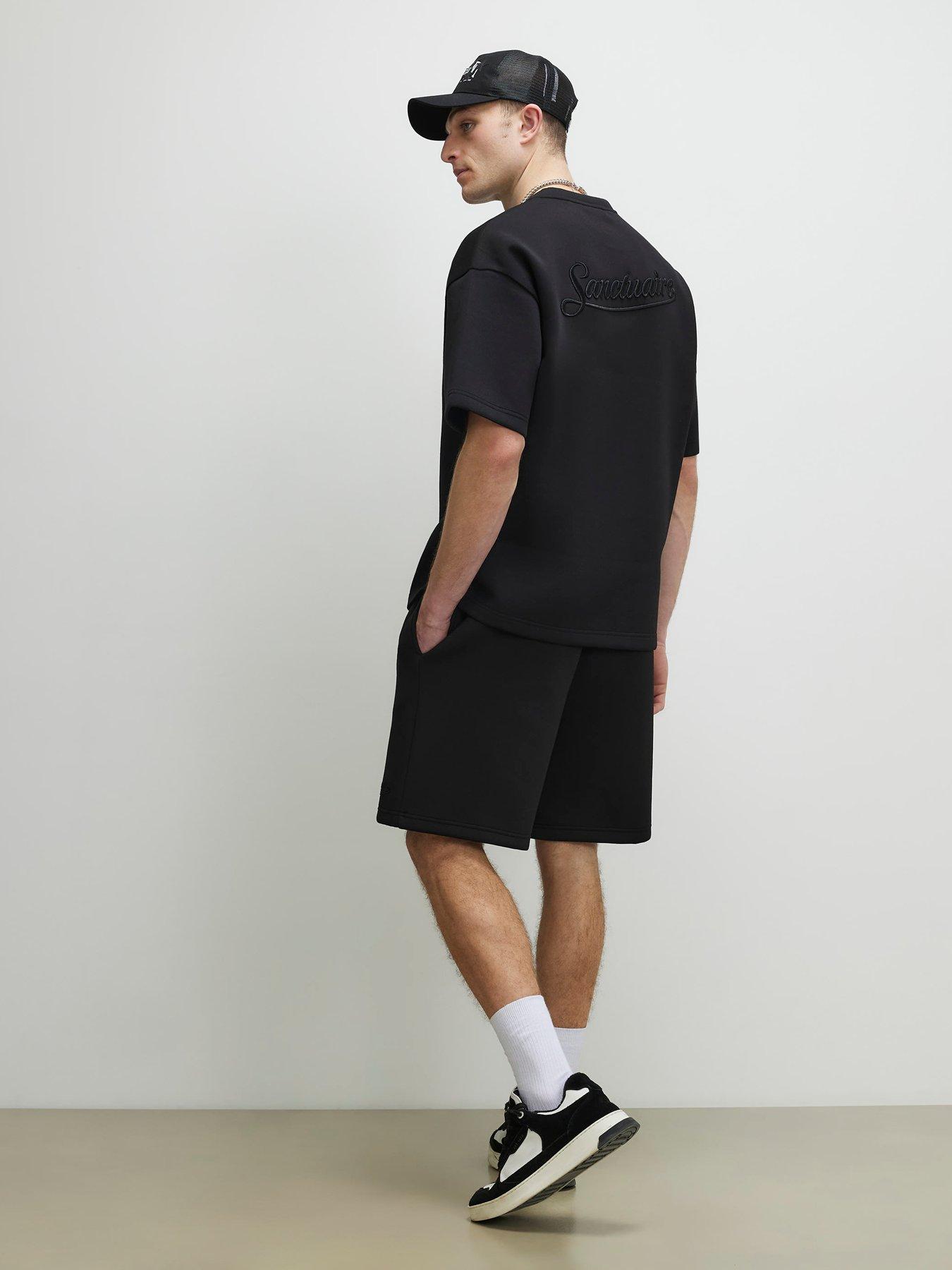 Image 2 of 4 of River Island Premium Regular Fit Sanctuaire Shorts - Black