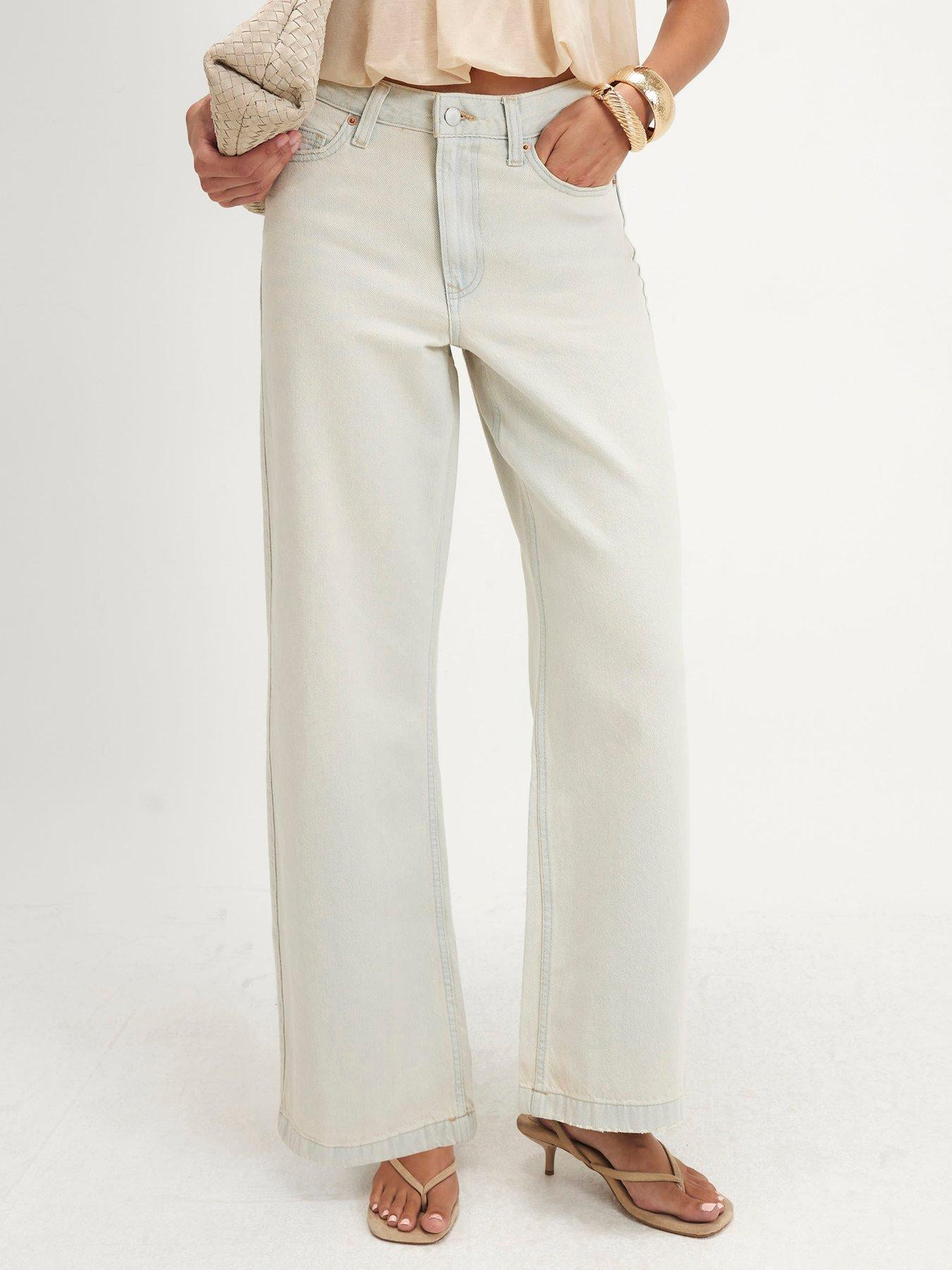River Island Super Bleach Wide Leg Jeans - Blue