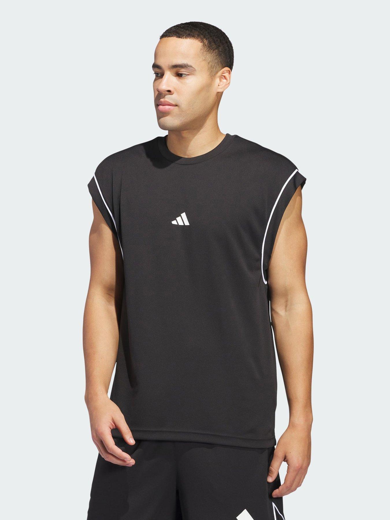 adidas Basketball All-World Sleeveless Tank Top, White, Size 2Xl, Men