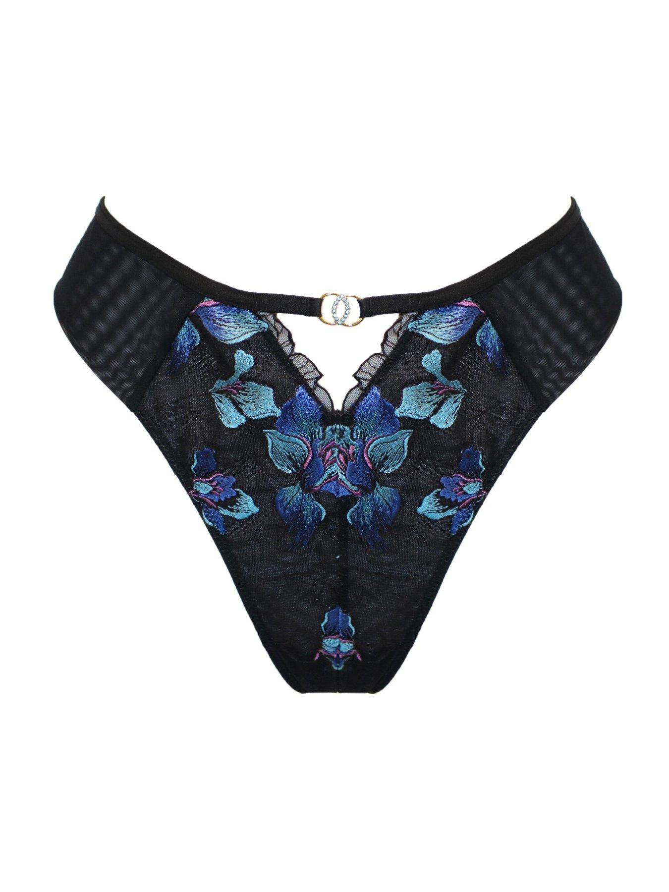 Image 3 of 4 of Pour Moi Rhea Luxe Embroidered Mesh Back Thong