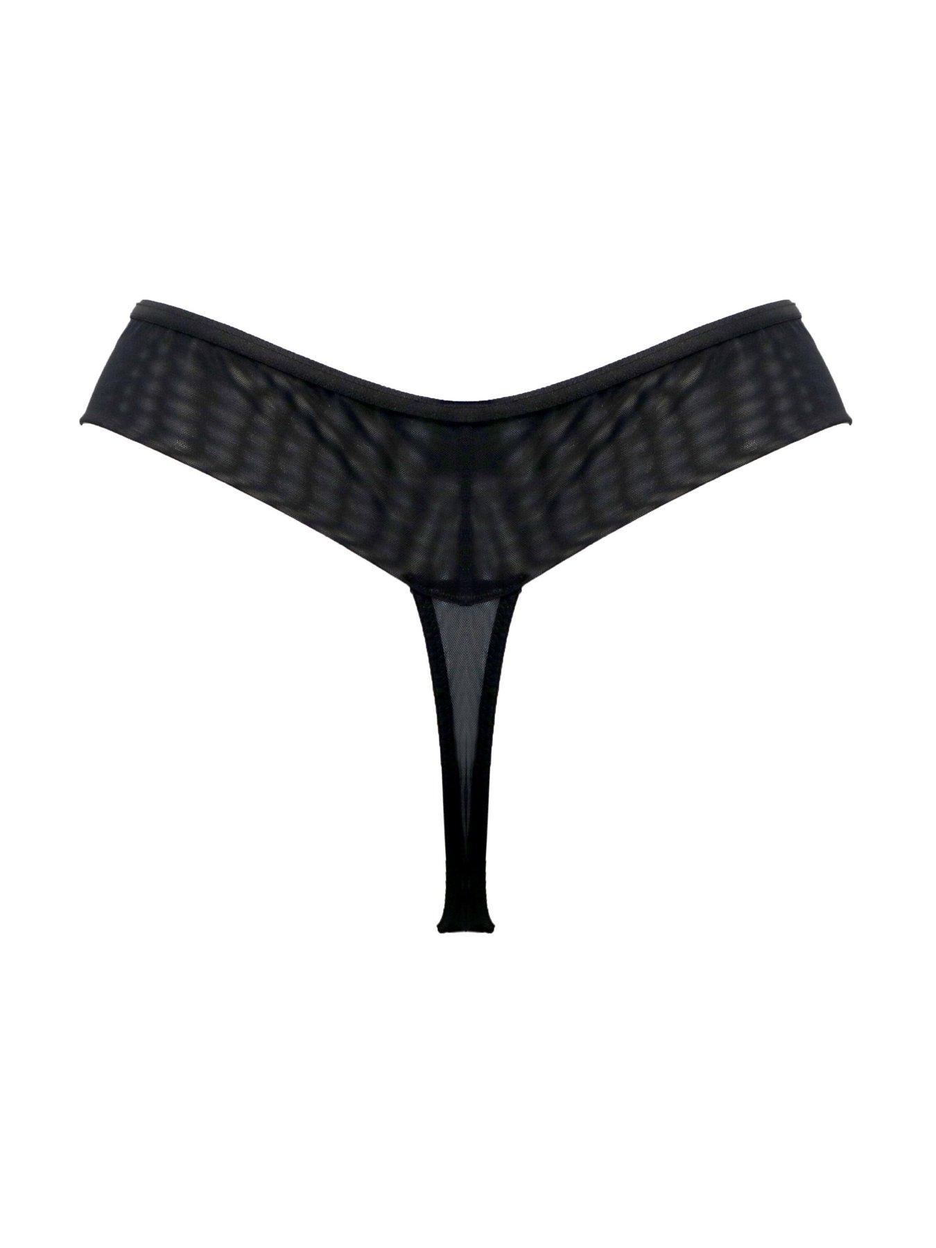 Image 4 of 4 of Pour Moi Rhea Luxe Embroidered Mesh Back Thong