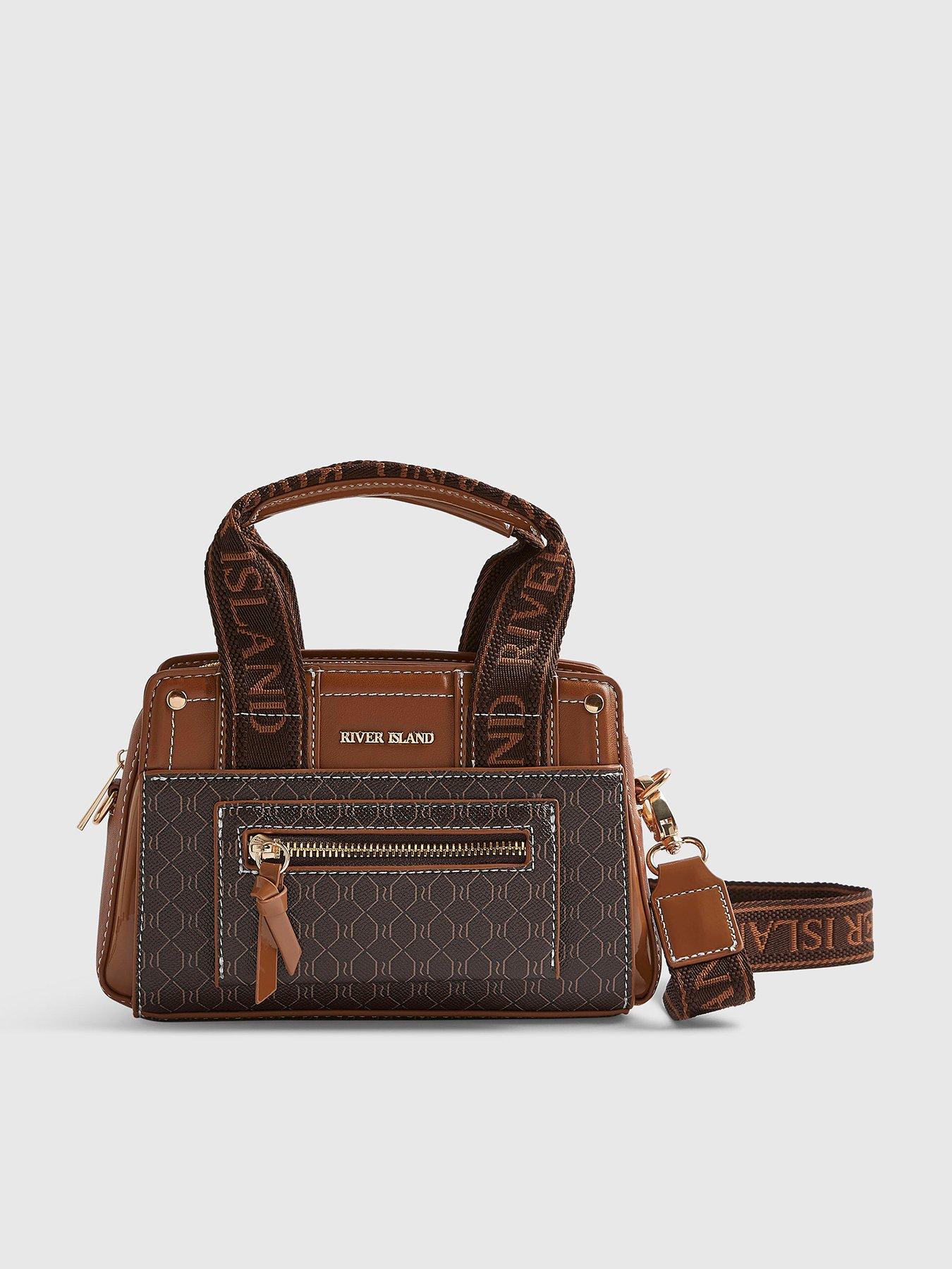 River Island Webbing Handle Monogram Tote Bag