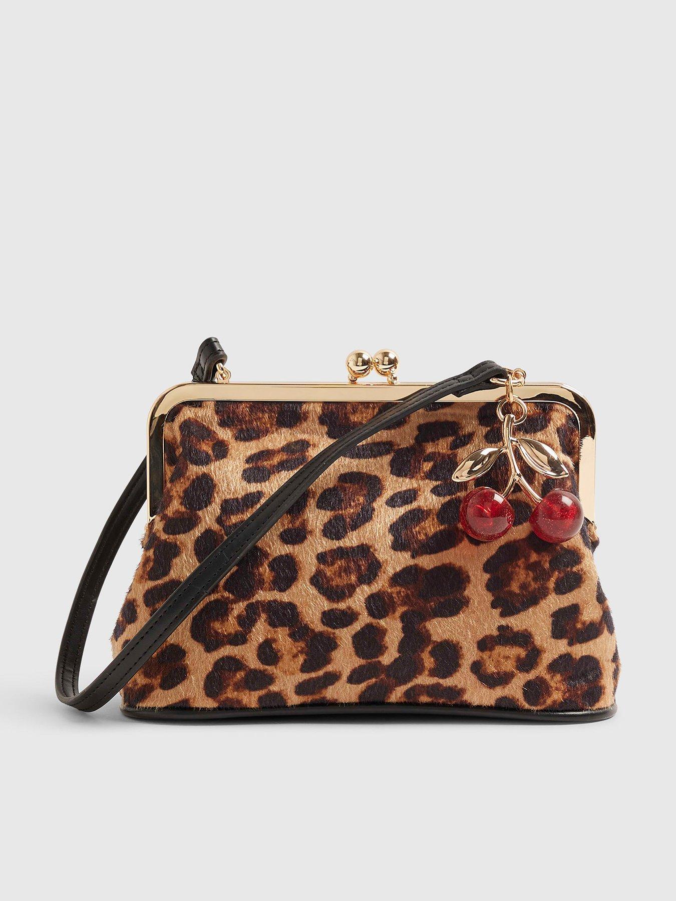 River Island Leopard Print Framed Clutch Bag