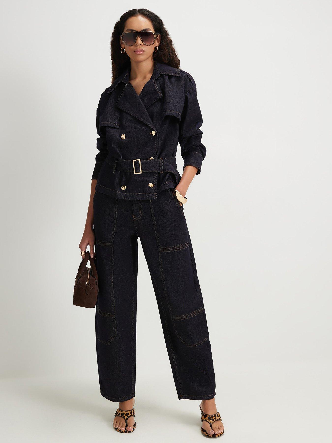 Image 3 of 4 of River Island Contrast Stitch Cargo Jeans