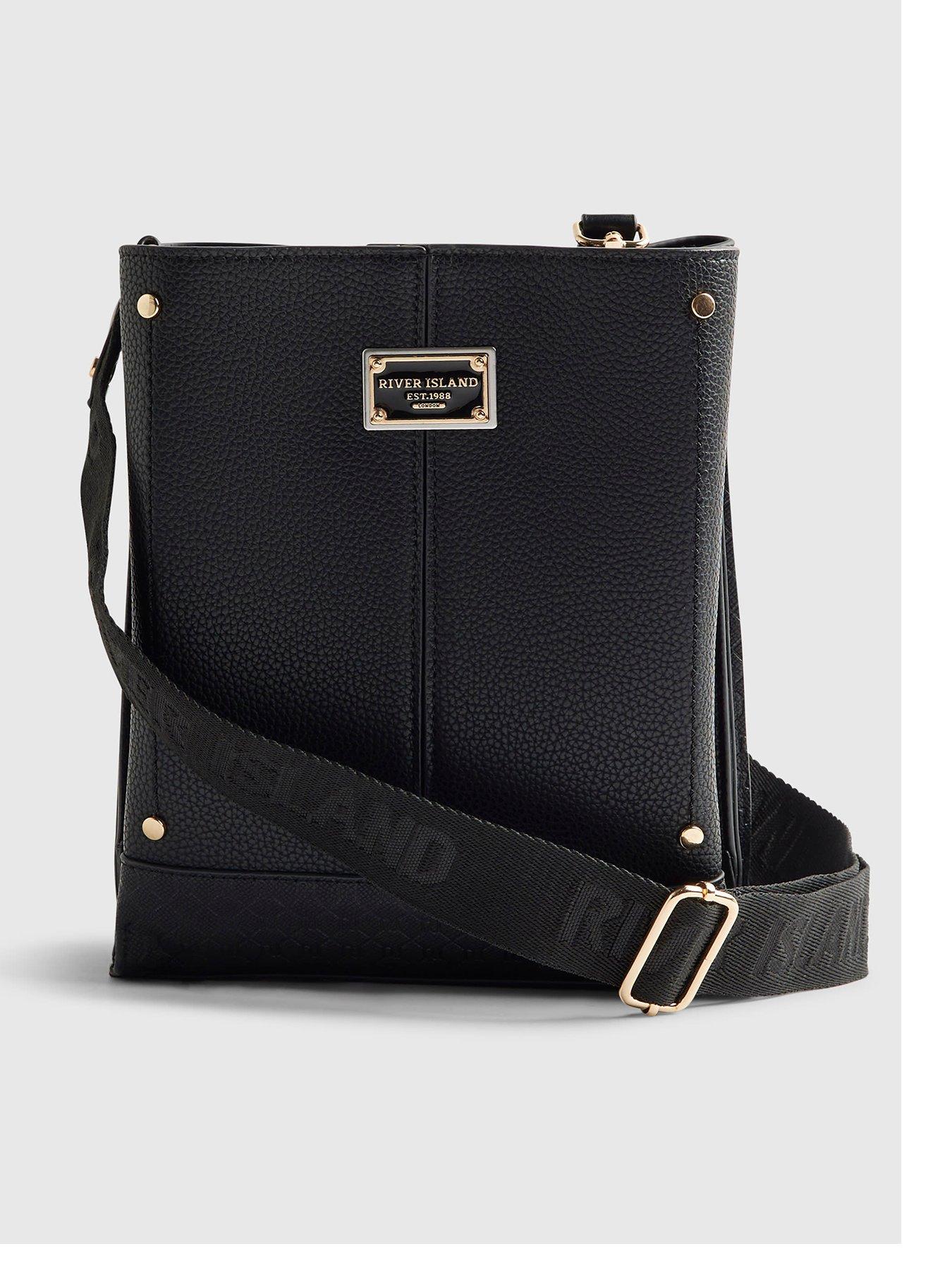 Image 1 of 5 of River Island Monogram Panelled Messenger Bag