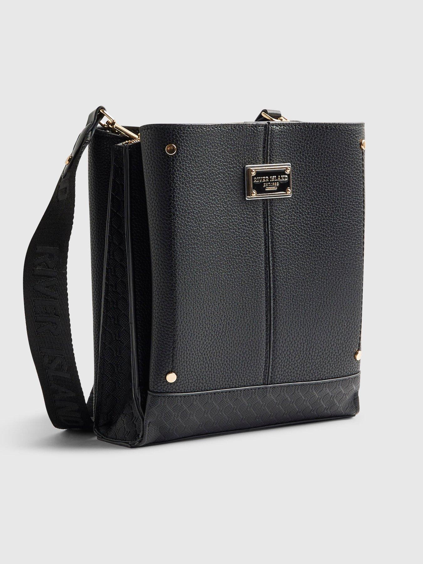 Image 3 of 5 of River Island Monogram Panelled Messenger Bag