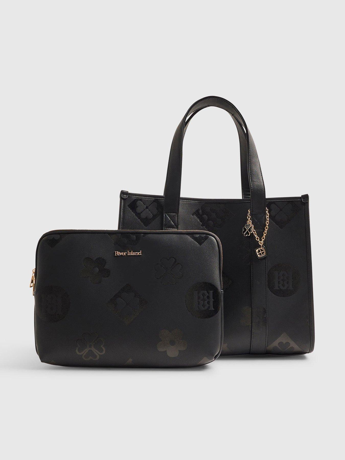 River Island Logo Embossed Large Tote Bag Set.