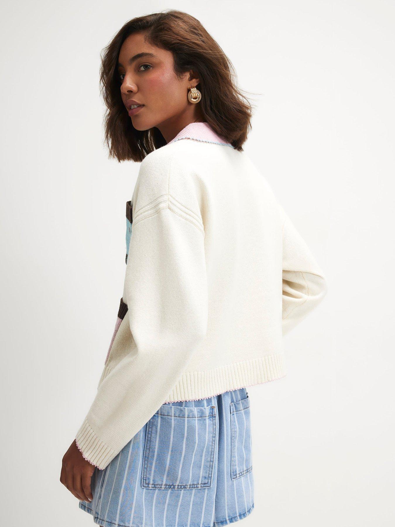 Image 2 of 4 of River Island Multi House Collared Cardigan.