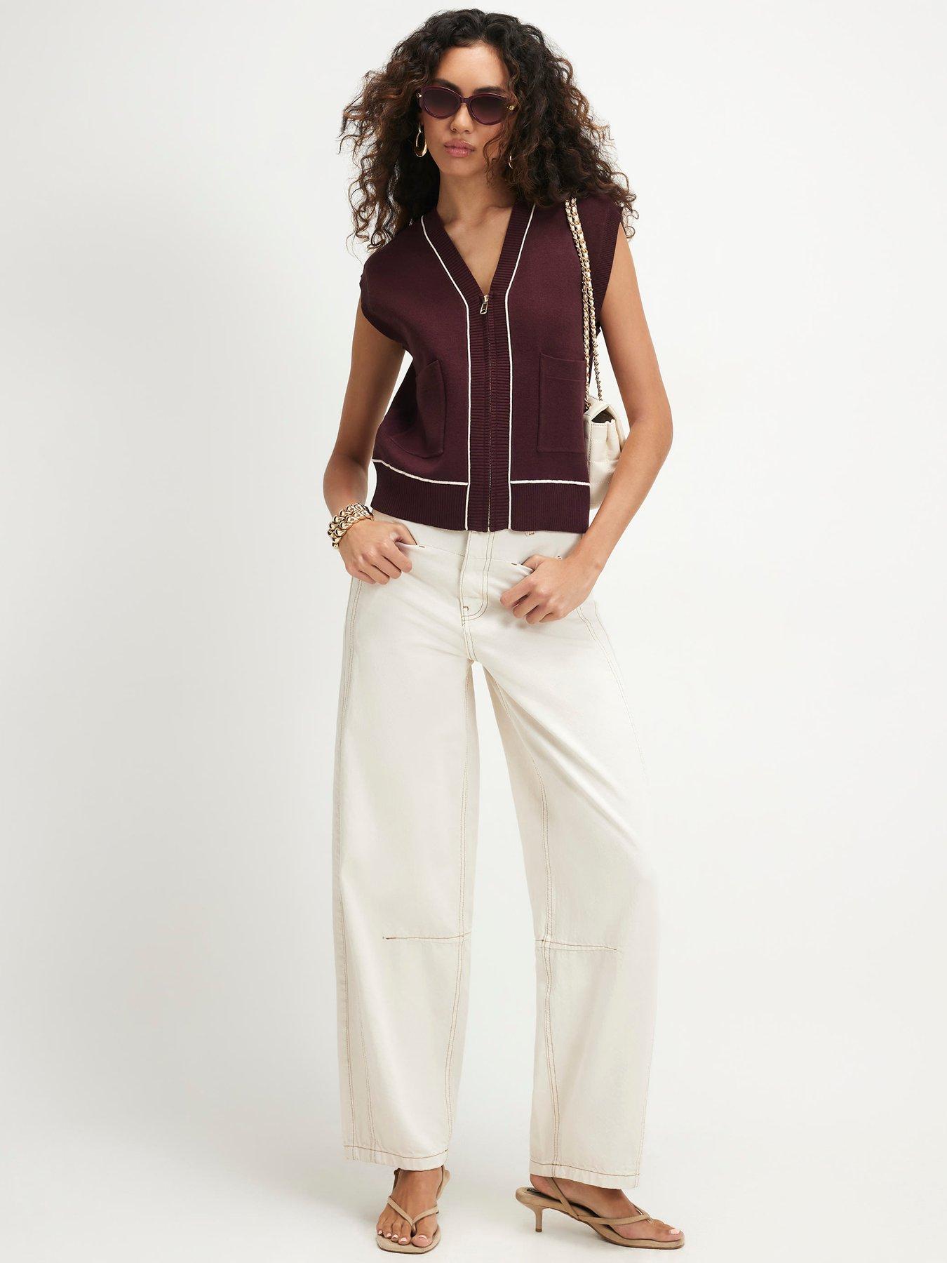 Image 3 of 4 of River Island Tipped Zip Up Cardigan.