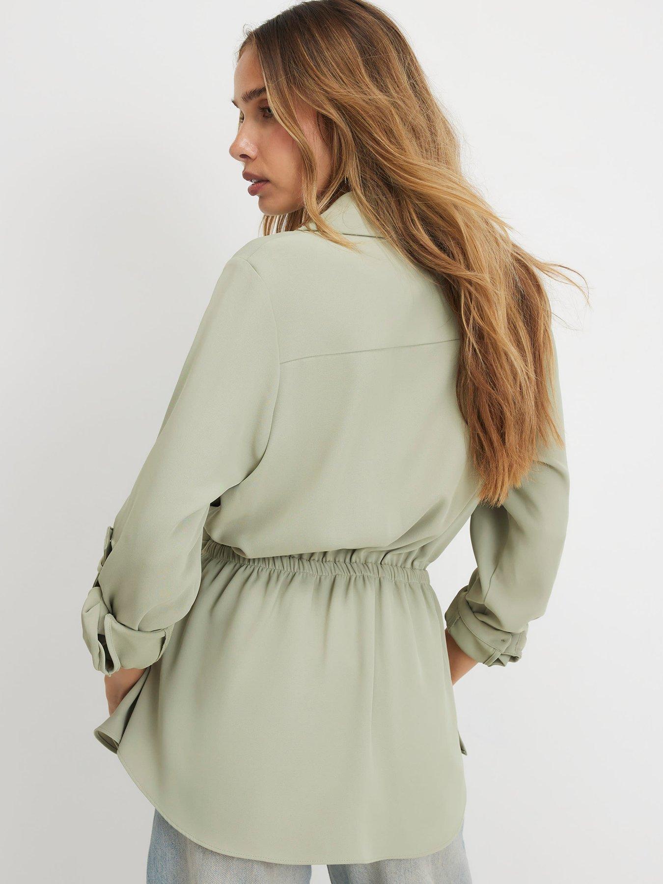 Image 2 of 4 of River Island Crepe Drawstring Waist Shirt