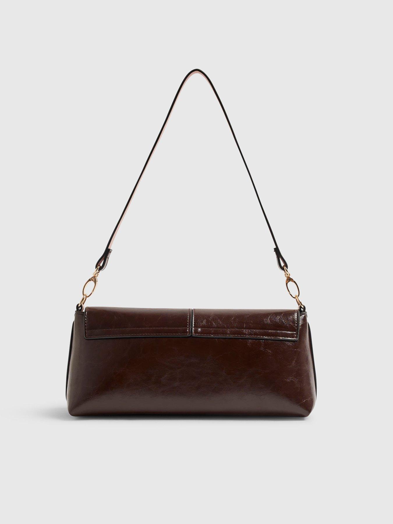 Image 3 of 5 of River Island Red Bar Flap Over Clutch Bag - Red