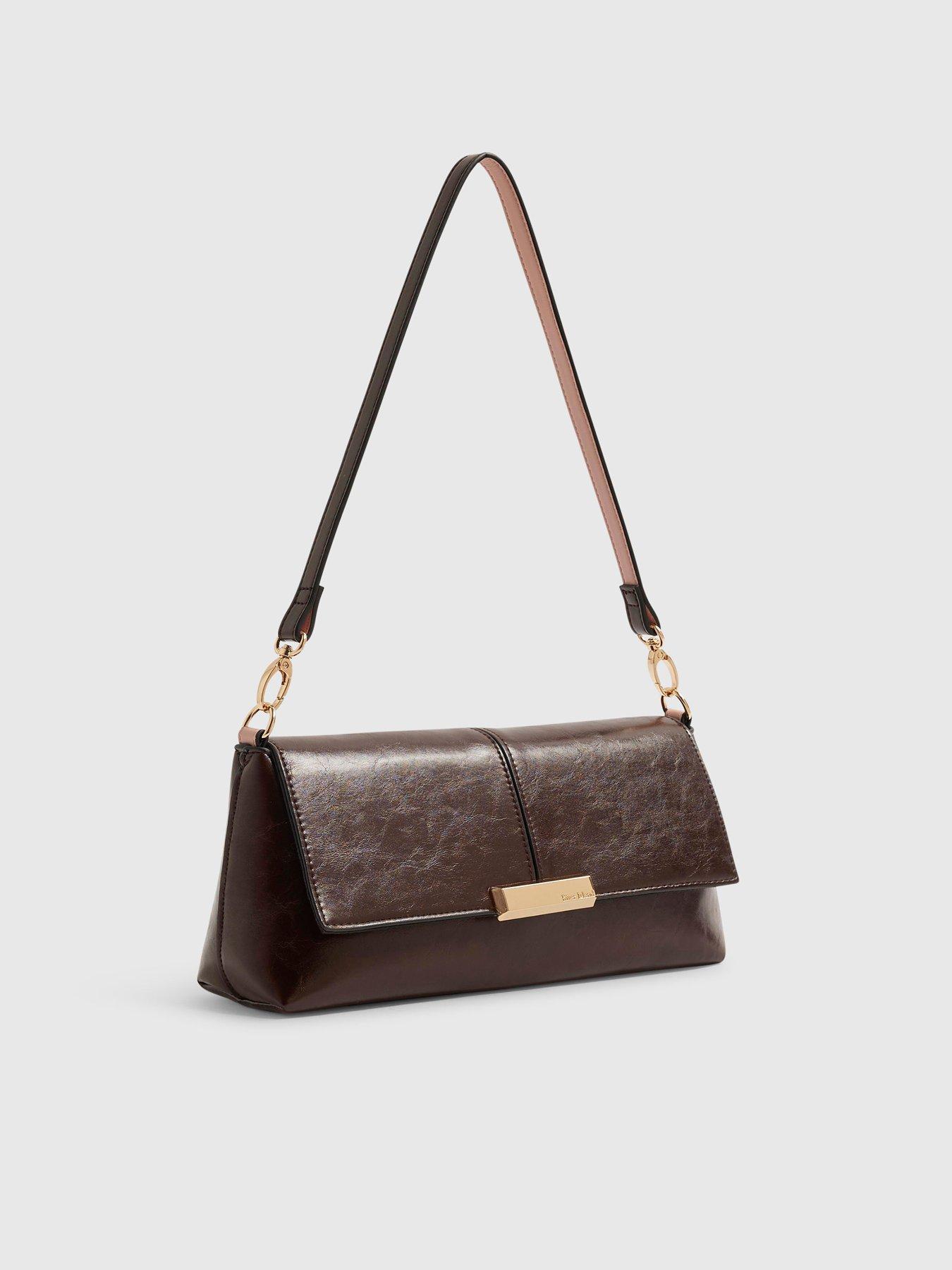 Image 4 of 5 of River Island Red Bar Flap Over Clutch Bag - Red