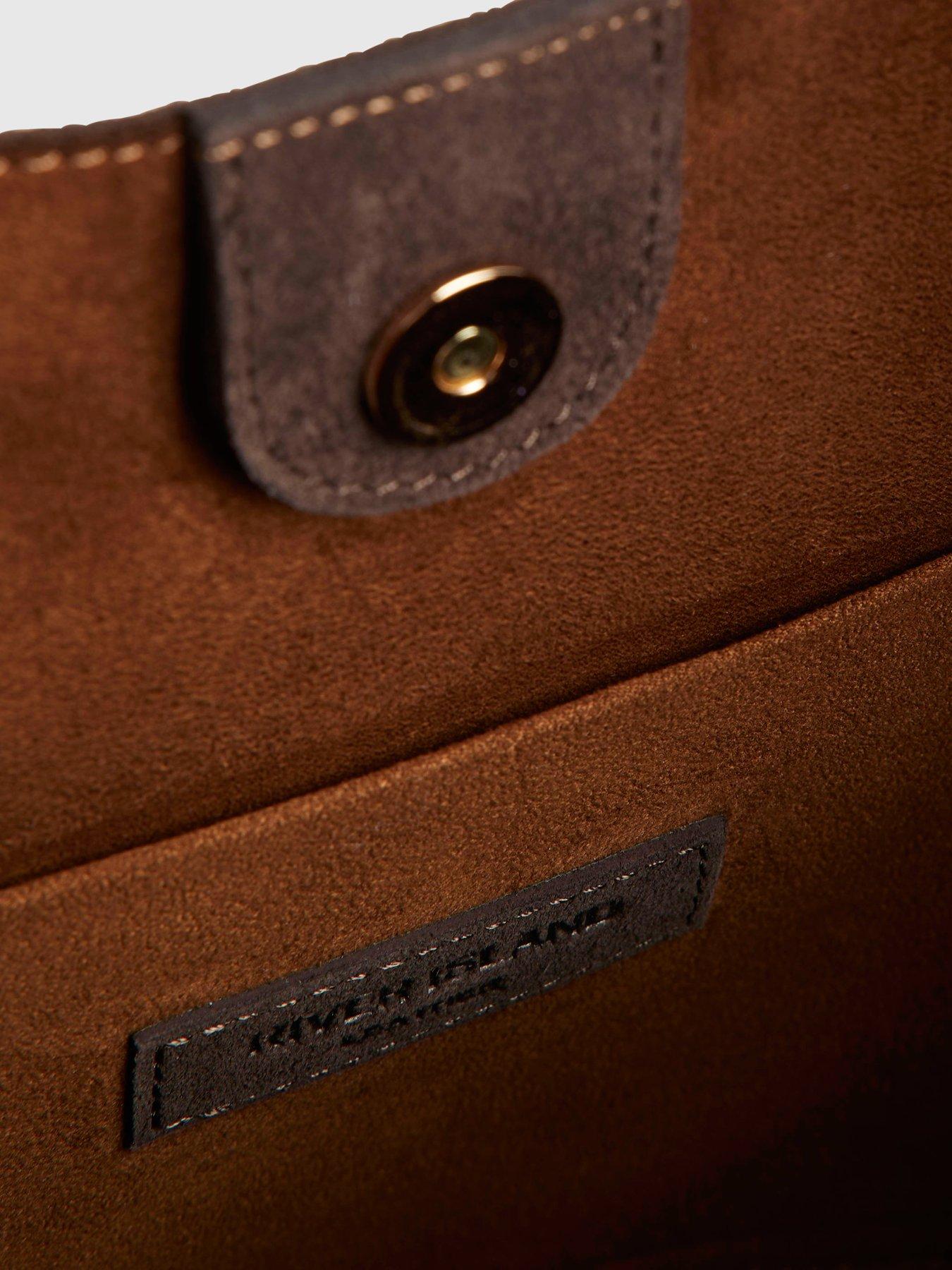 Image 3 of 4 of River Island Suede Panelled Slouch Bag - Brown